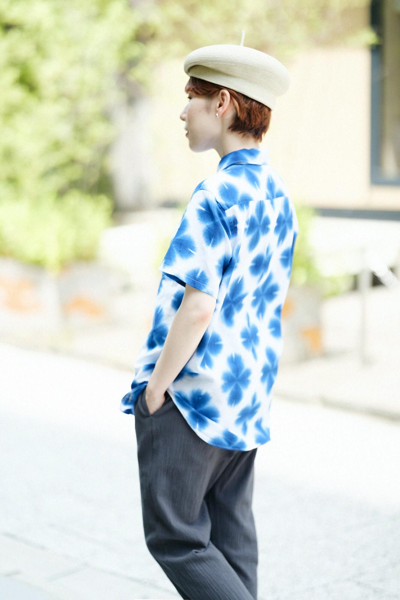 【online한정】이세모멘 아리마츠 나루미시보리 반팔셔츠/ 장정 눈꽃 3