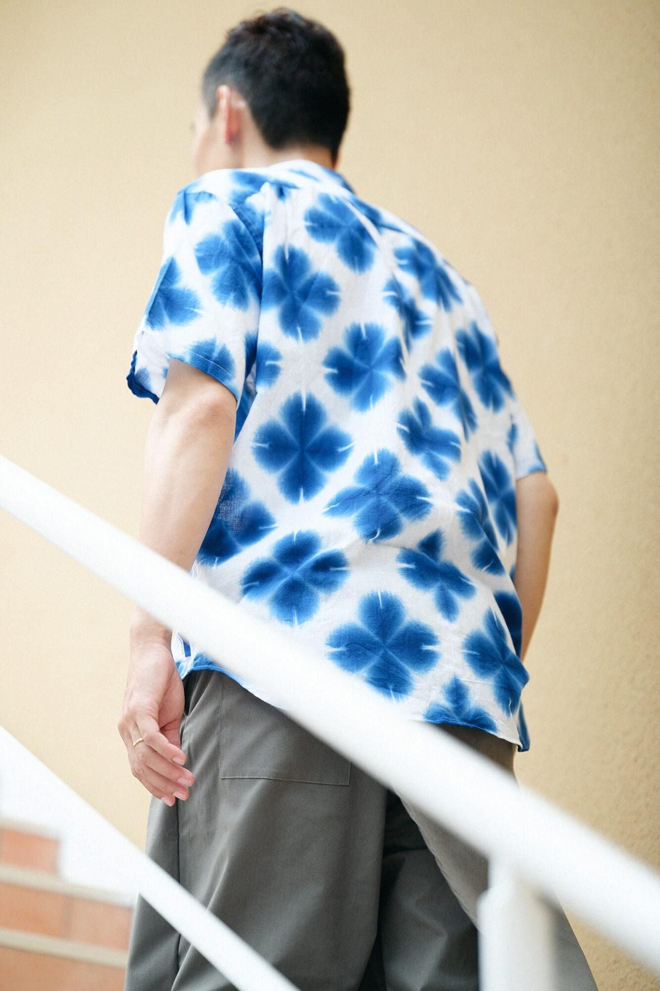 【online한정】이세모멘 아리마츠 나루미시보리 반팔셔츠/ 장정 눈꽃 3