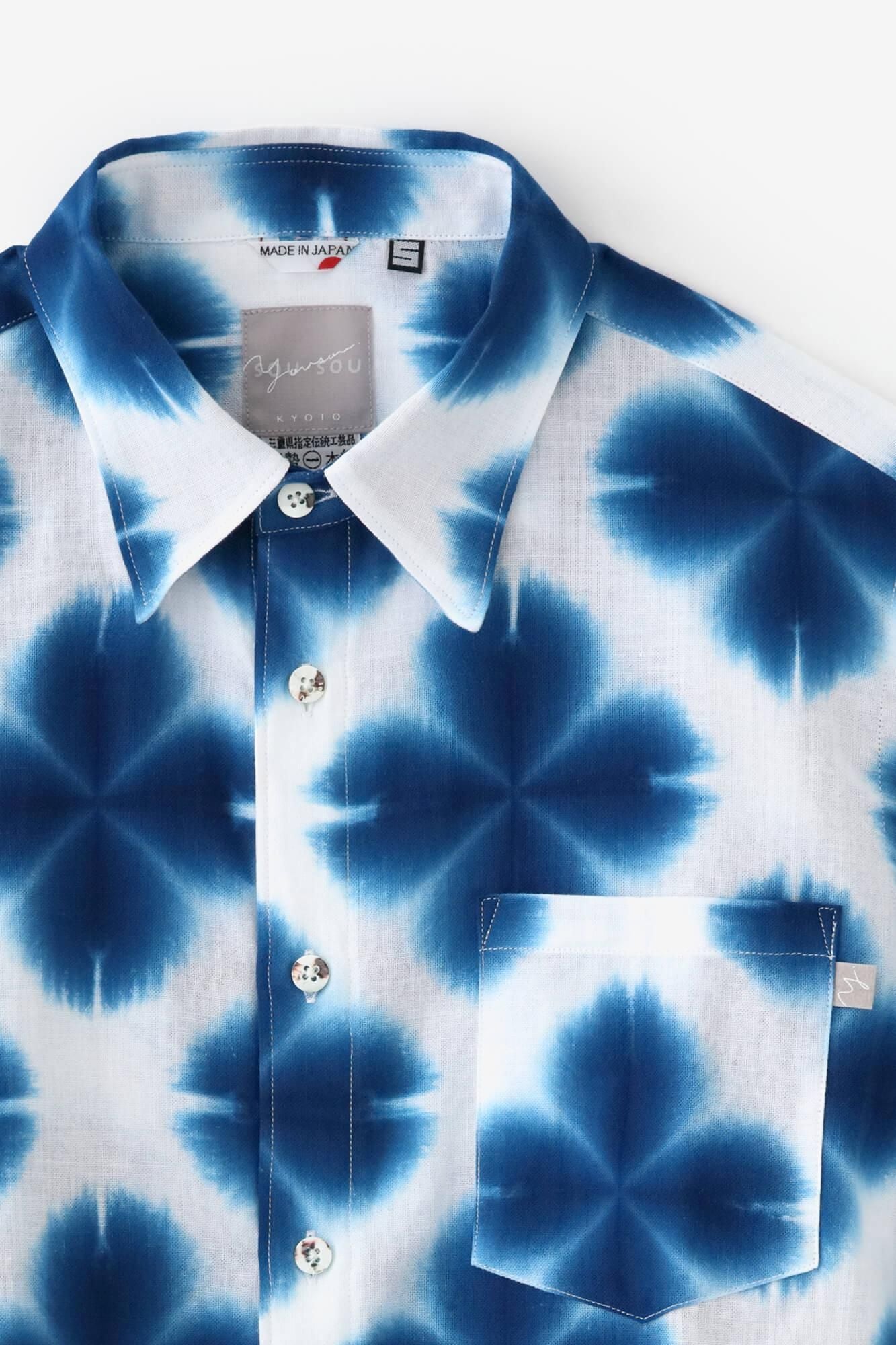 【online한정】이세모멘 아리마츠 나루미시보리 반팔셔츠/ 장정 눈꽃 3