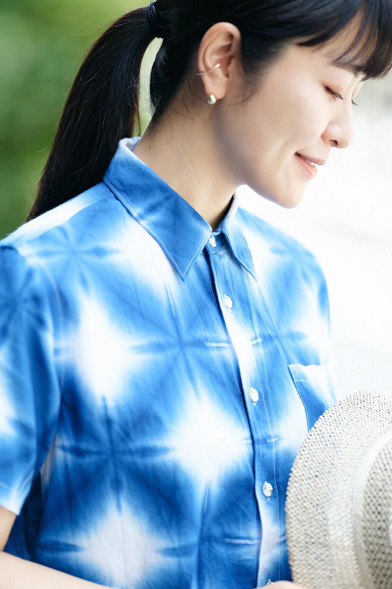 【online한정】이세모멘 Arimatsu Narumi시보리 반팔셔츠/ Zhang Zheng Yukihana 5