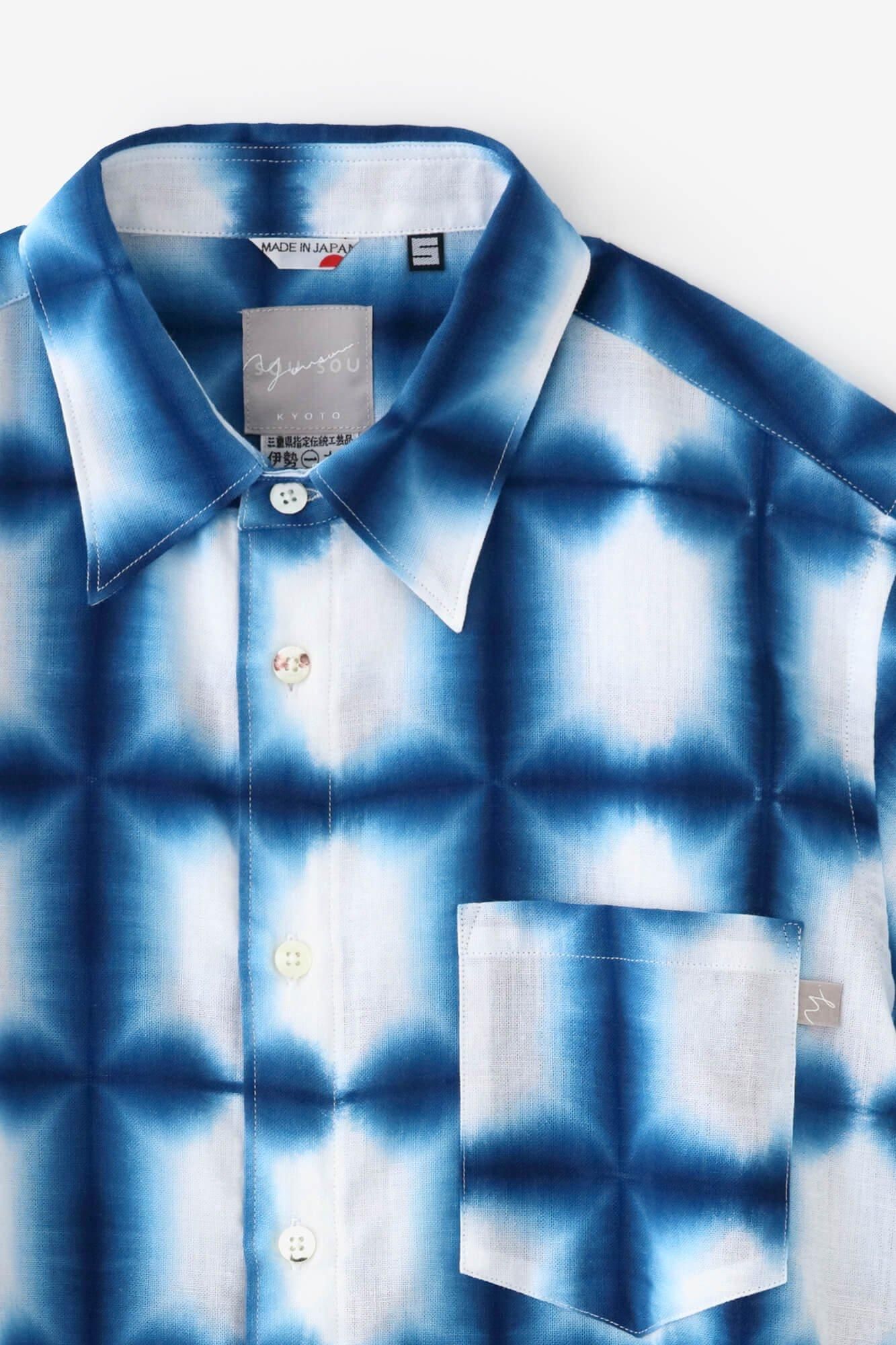 이세모멘 Arimatsu Narumi시보리 반팔셔츠/ Zhang Zheng Yukihana 1