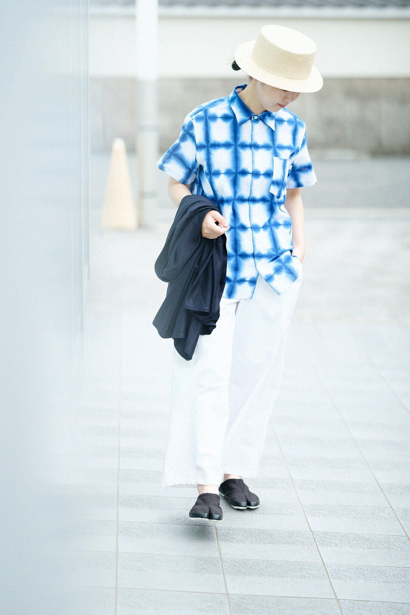 이세모멘 Arimatsu Narumi시보리 반팔셔츠/ Zhang Zheng Yukihana 1