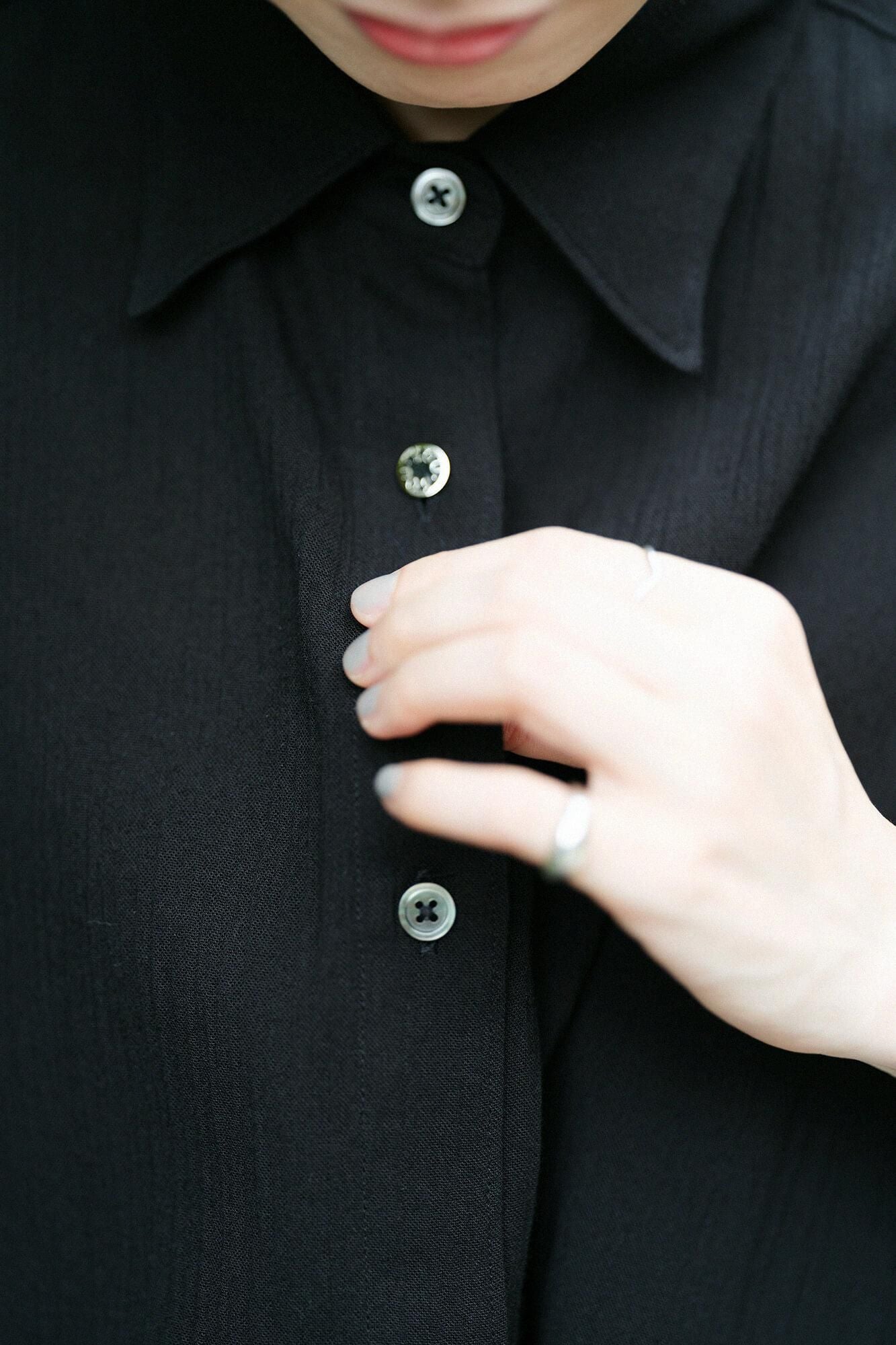 타카시마치지미 20/20 그란 튜닉반팔셔츠/검은색