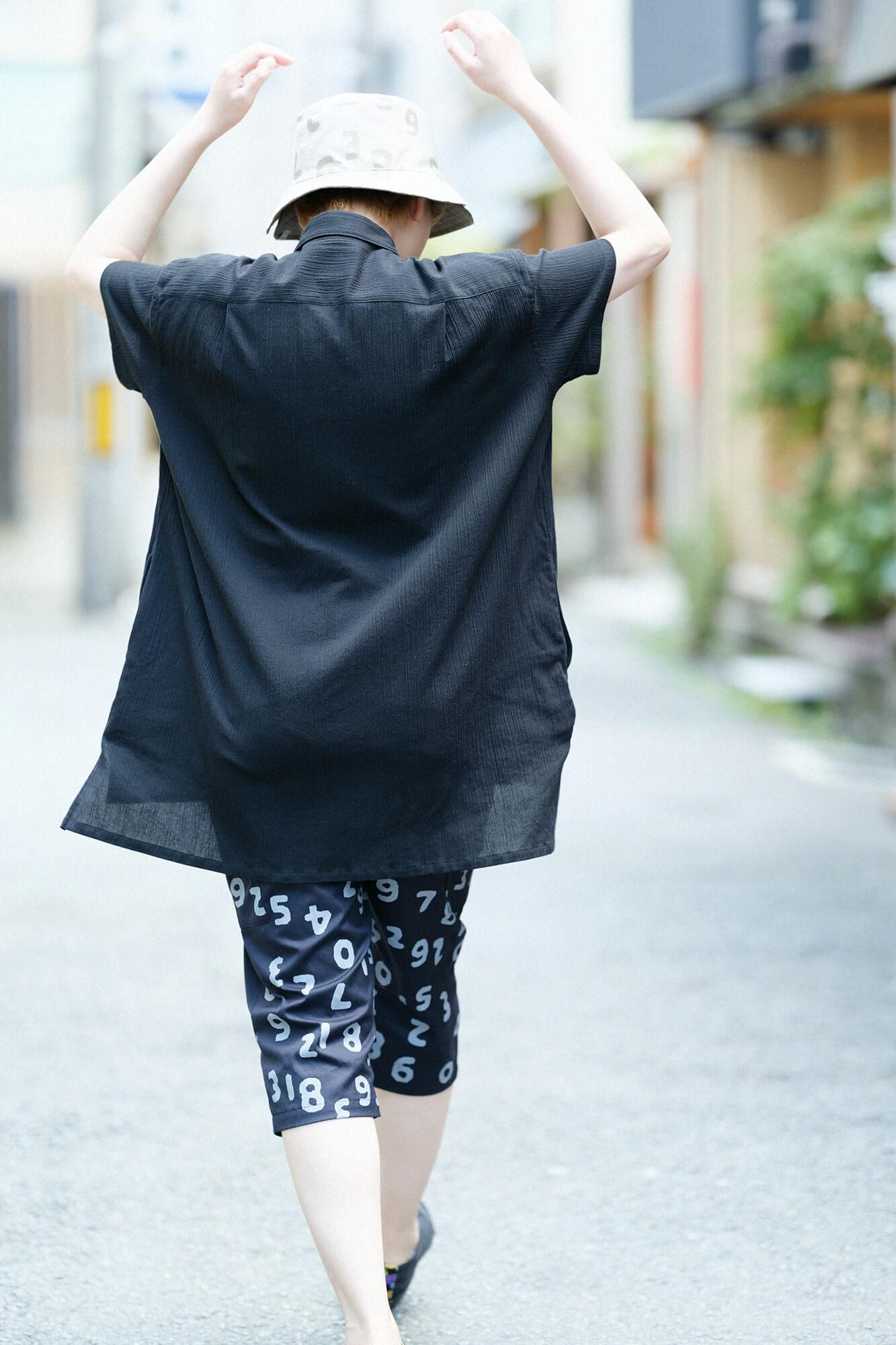 타카시마치지미 20/20 그란 튜닉반팔셔츠/검은색