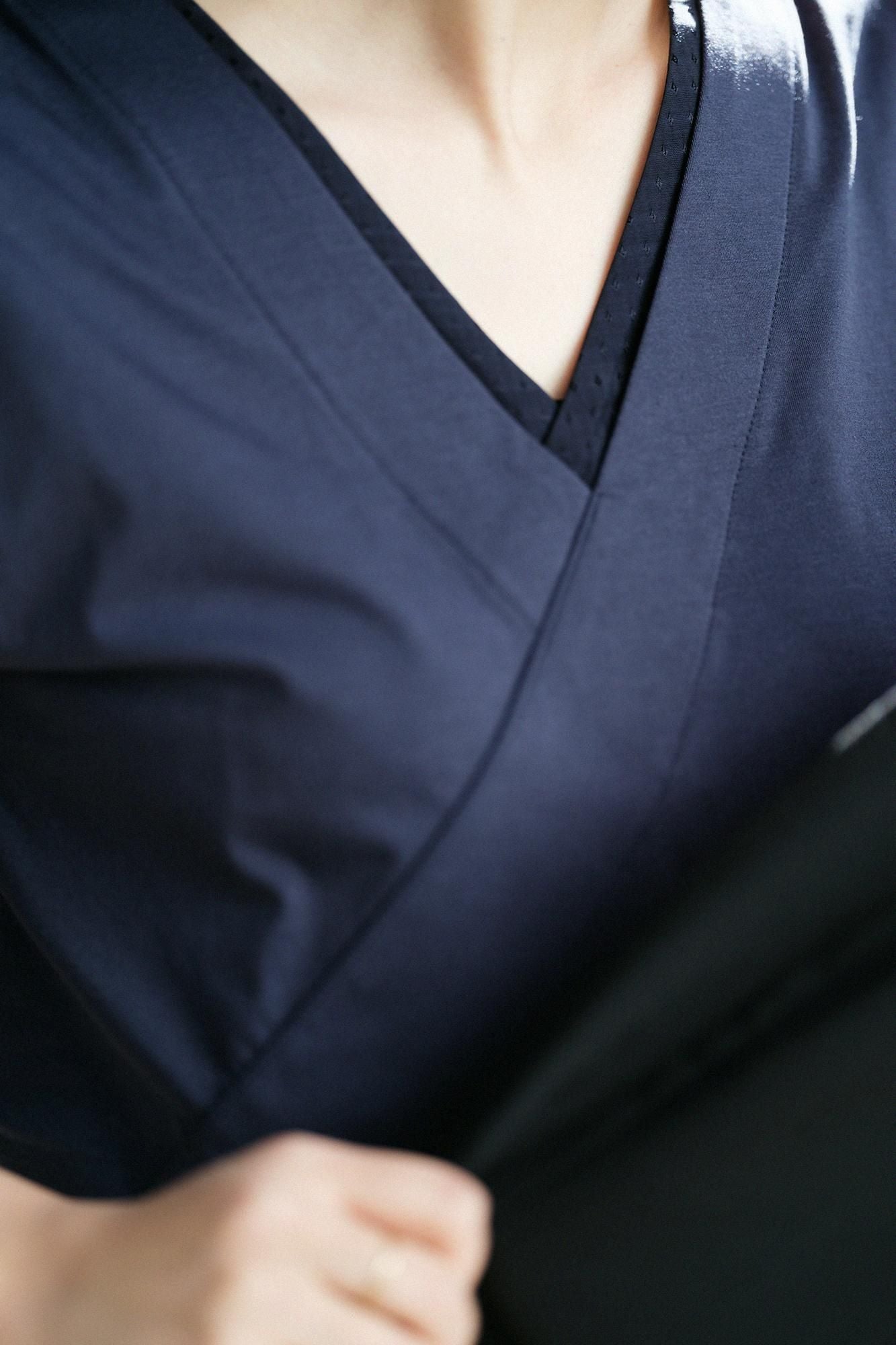 110 쌍 쵸쵸멘(못 쓰게 하다)누키 항에리 지반 7부/짙은 남색