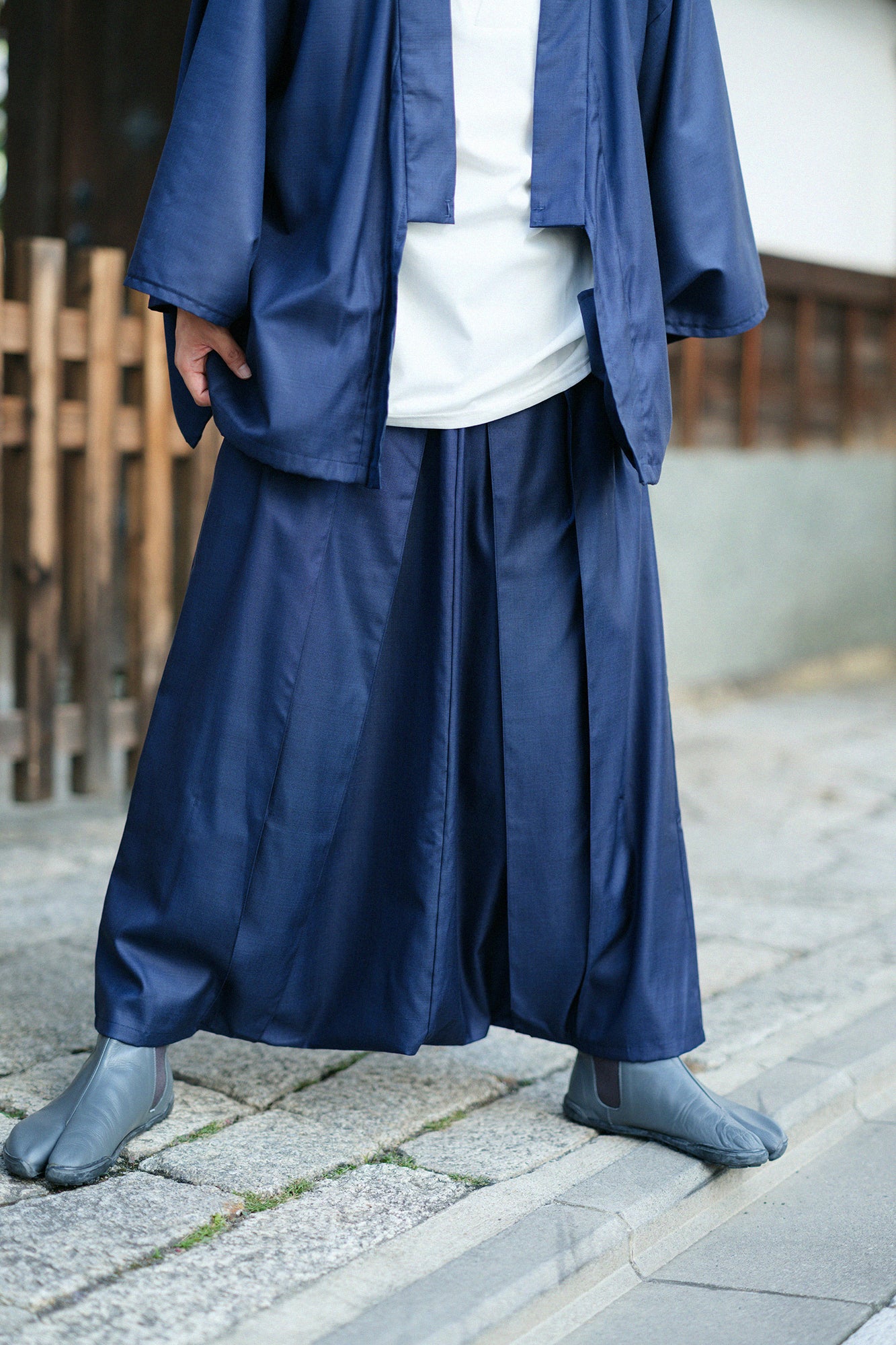 실크 울 코우시오리 하카마 후지(하카마 후지)/남색