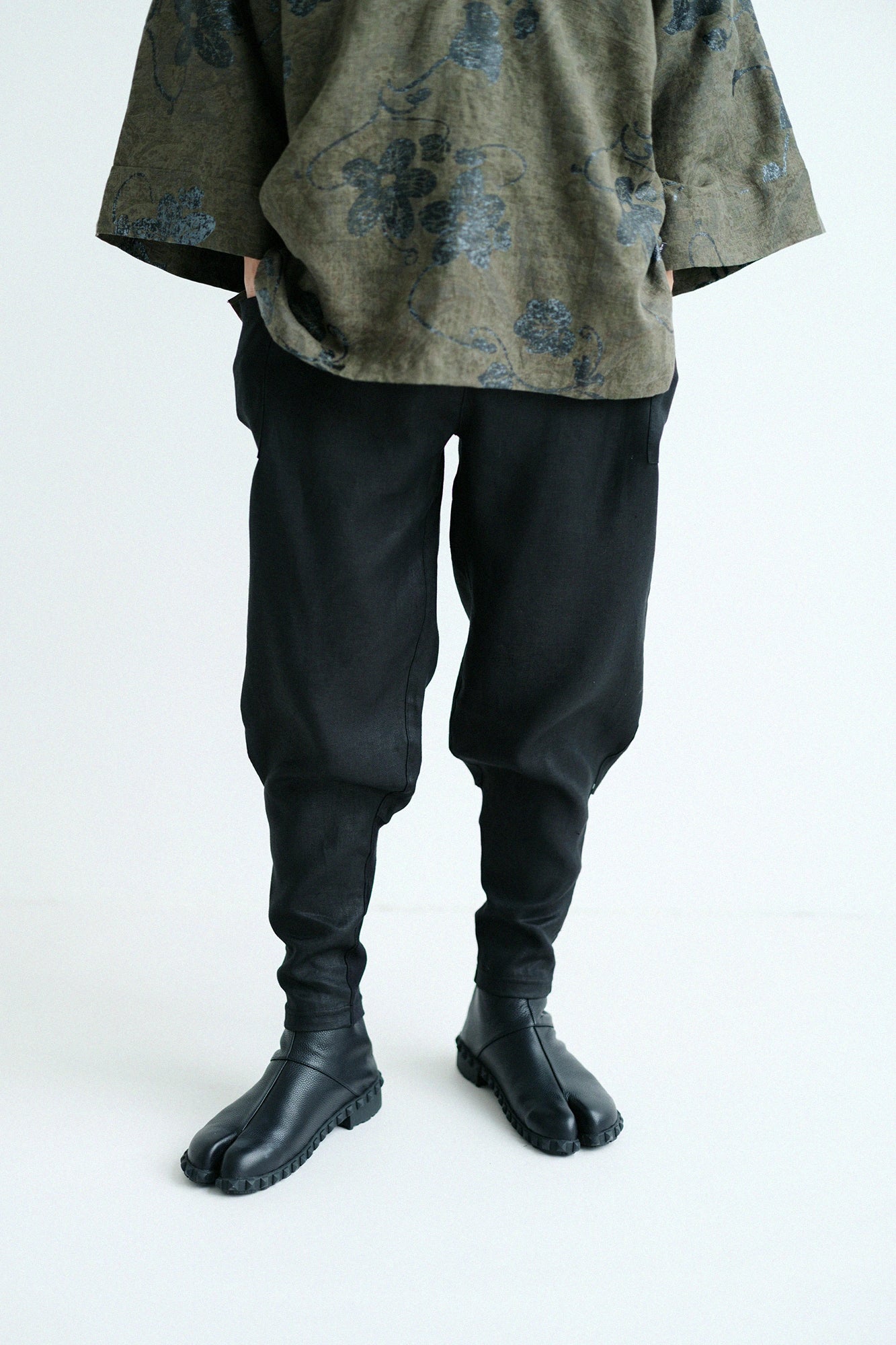 麻 綾織(あやおり) 裁付(たっつけ)えんゆう穿き/濡羽色(ぬればいろ)