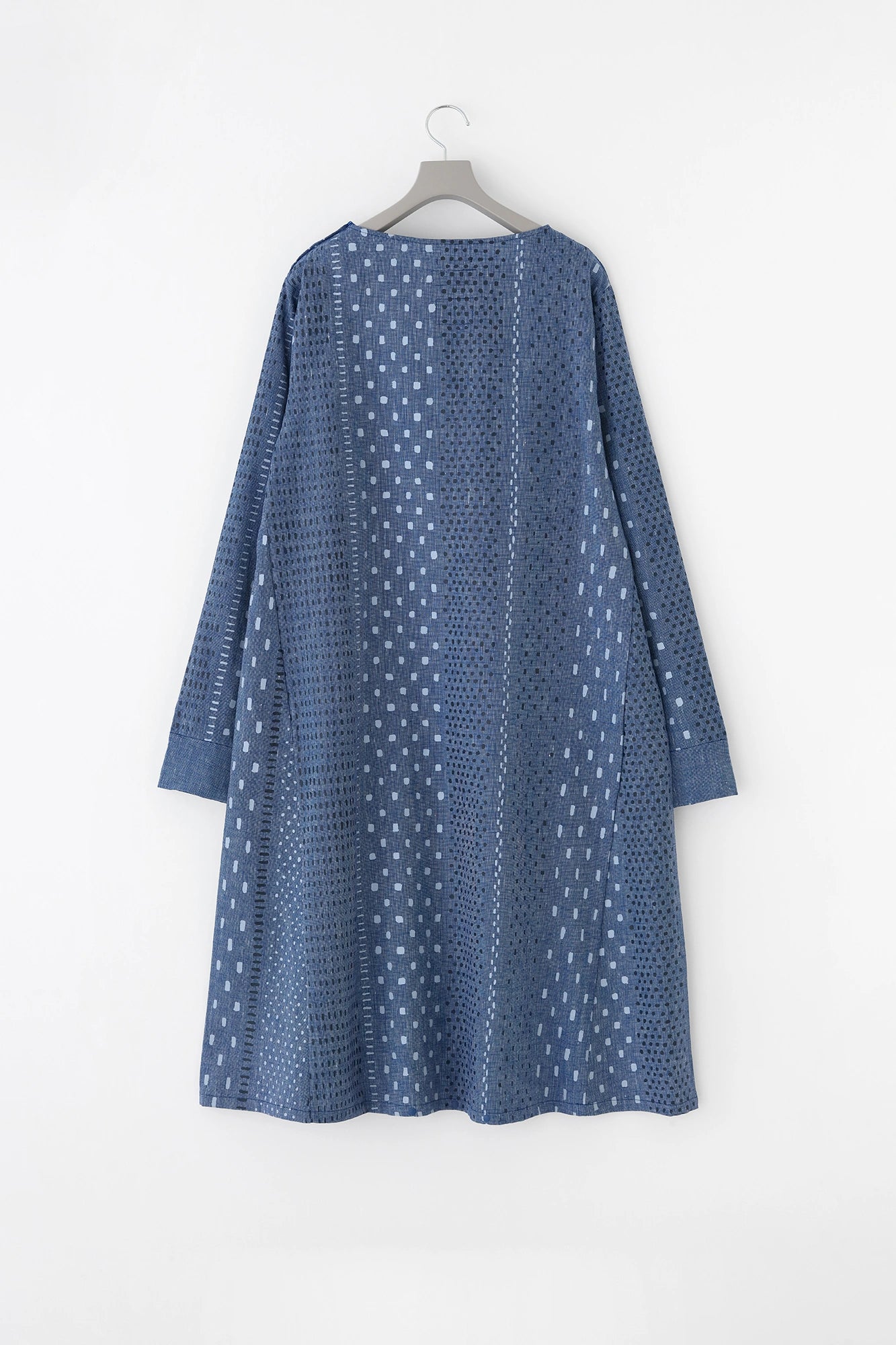 綿麻 BIKEワンピース/霰縞(あられじま) ブルー