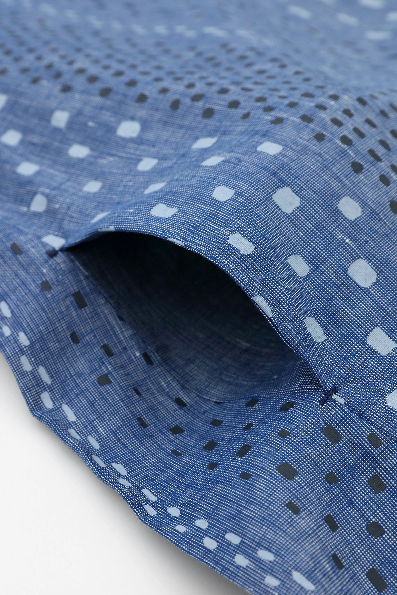 綿麻 BIKEワンピース/霰縞(あられじま) ブルー