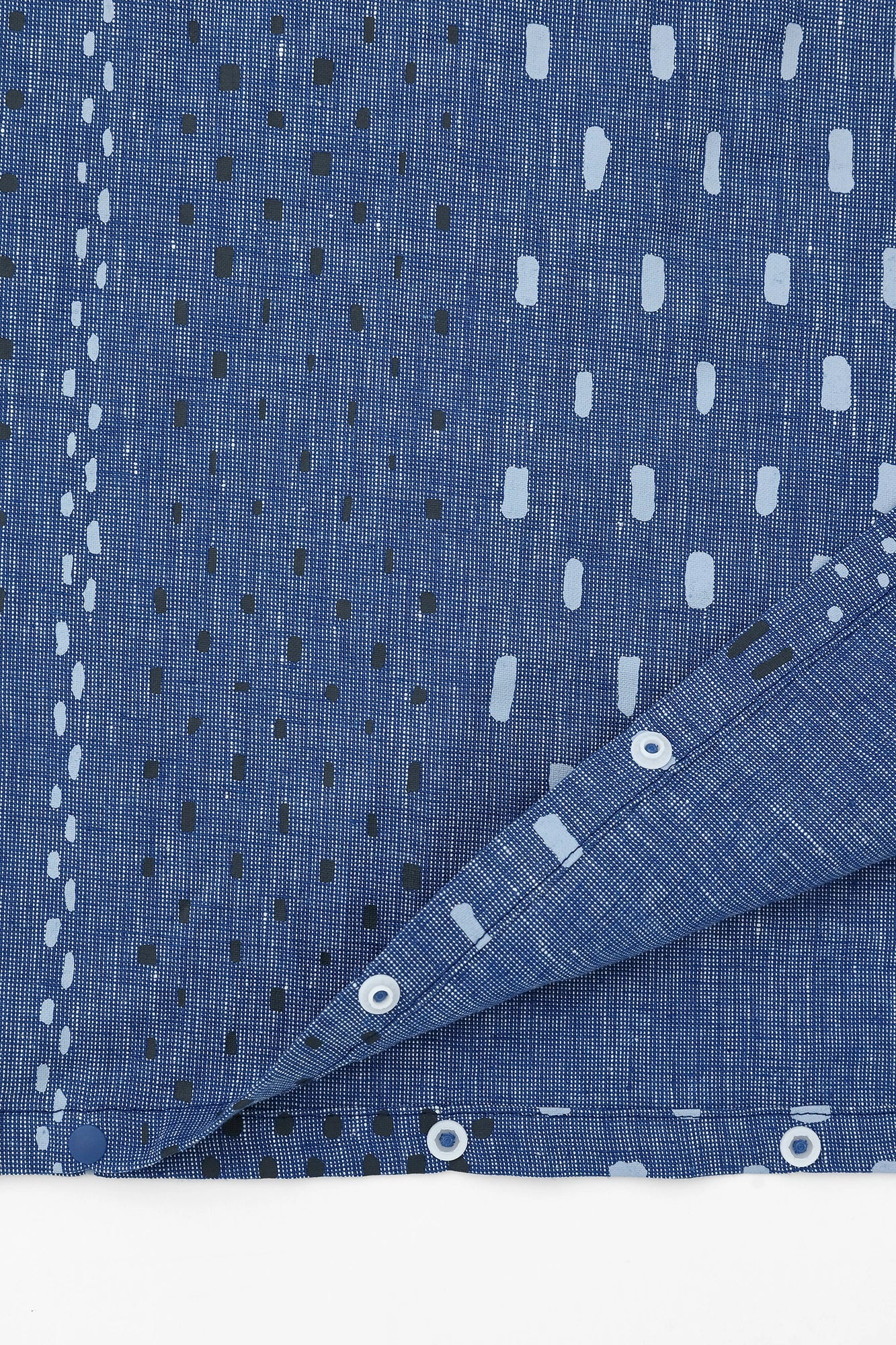 綿麻 BIKEワンピース/霰縞(あられじま) ブルー