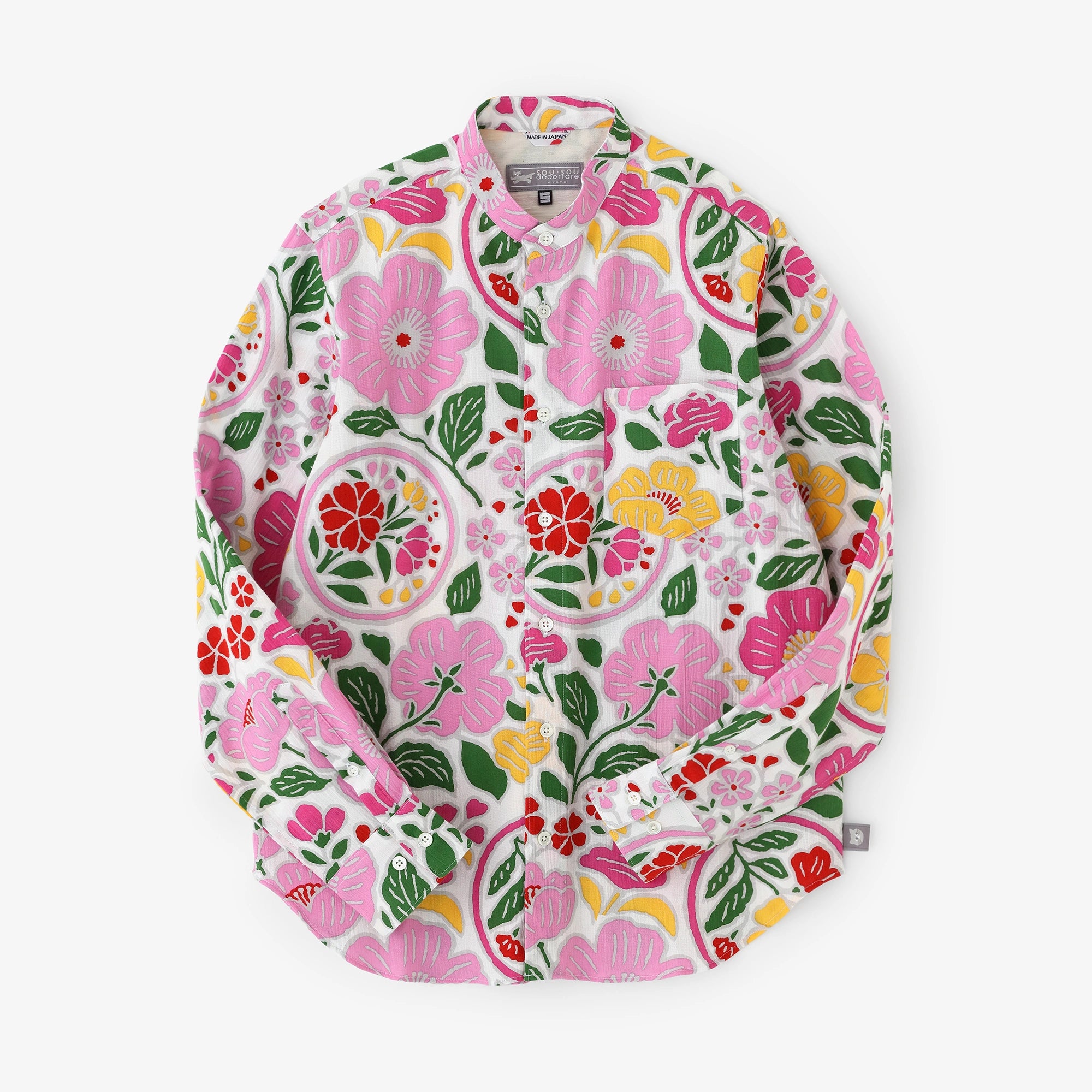 타카시마치지미 20/20 스탠드칼라 셔츠/모모야마 벚꽃(모모야마자쿠라)