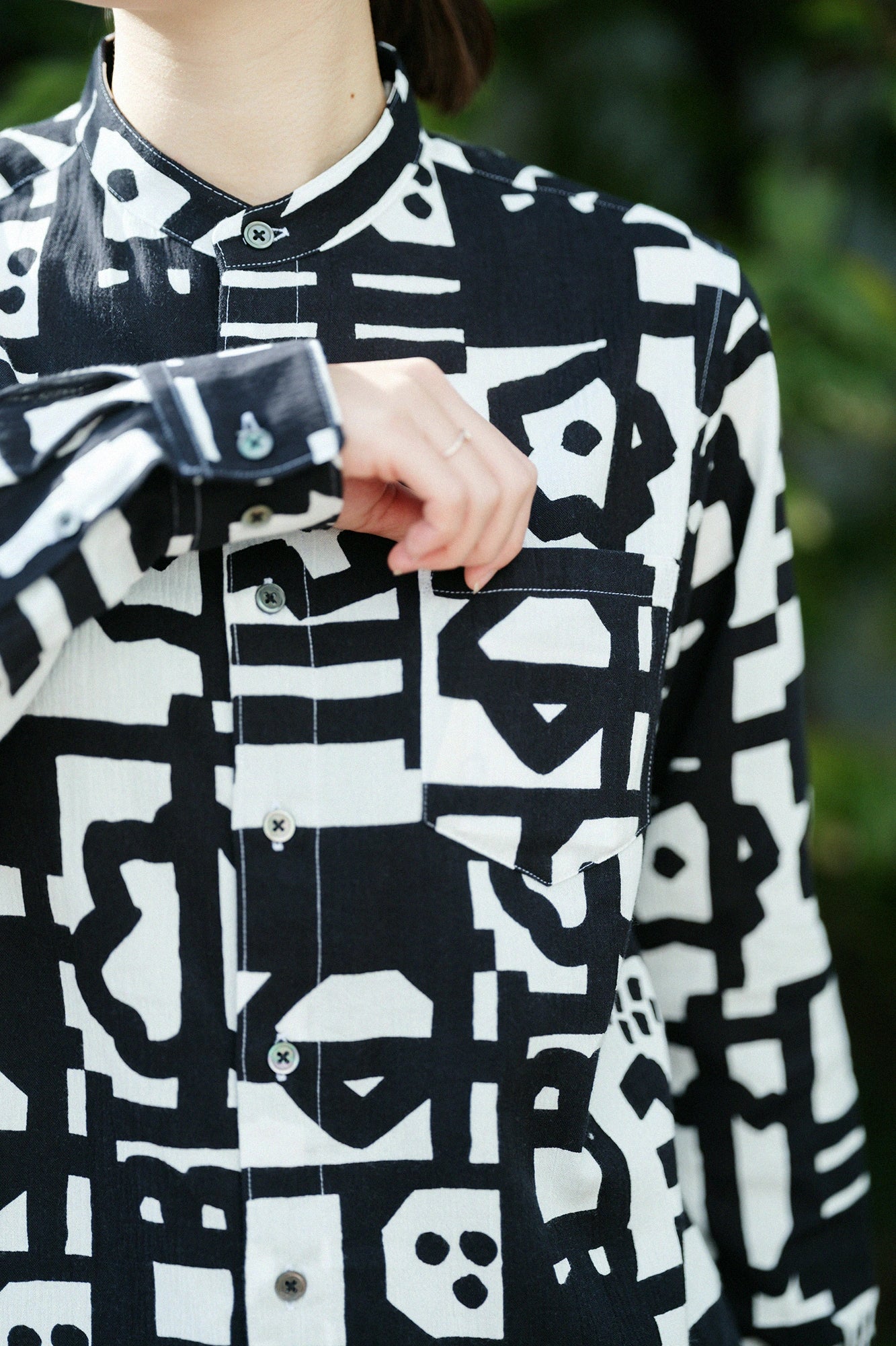 타카시마치지미 20/20 스탠드칼라 셔츠/카쿠렌보