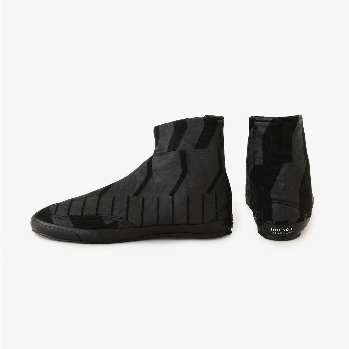 Round Toe Tabi Shoes / Gradient Black x Jet Black