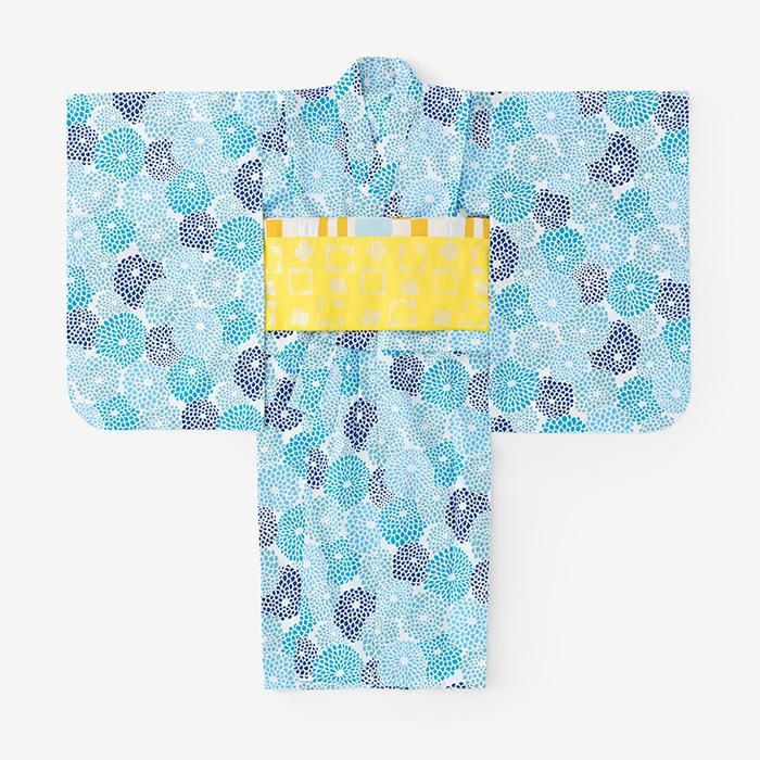 ●SOU・SOU×京都丸紅 女児用 こどもゆかた／きくづくし すずやか