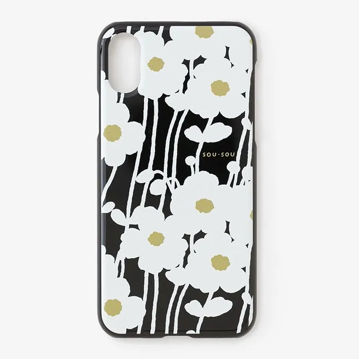 【net限定】iPhone_XS_Max テキスタイルカバー／ひなたぼっこ 濡羽色（ぬればいろ）▲
