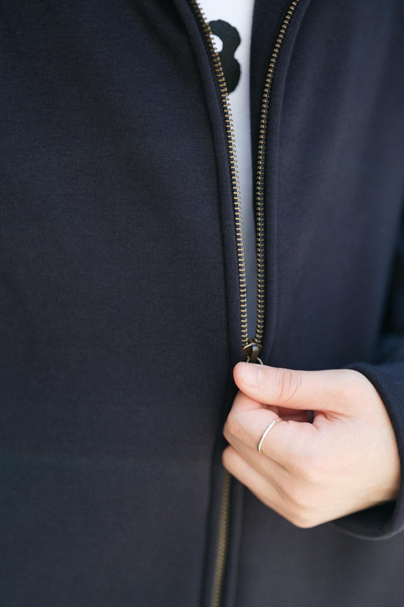 Blouson col montant en maille boa au dos/marine foncé x SO-SU-U▲