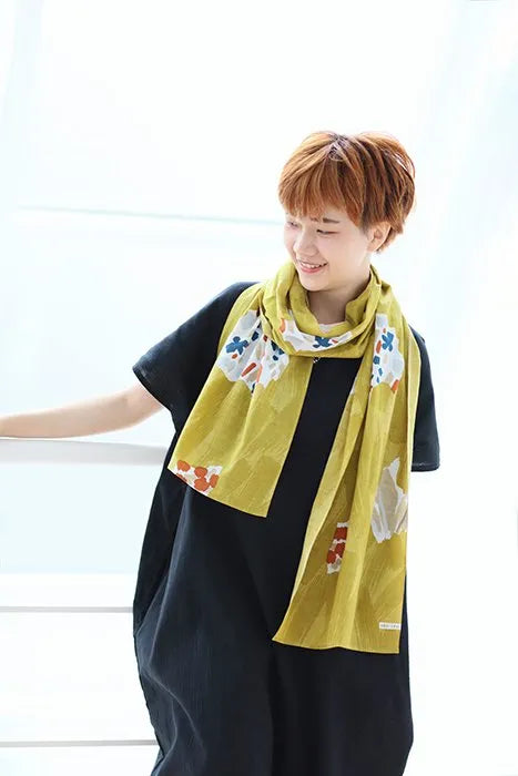 Isemomen Cotton Scarf / Flowers in Water Dawn 2 