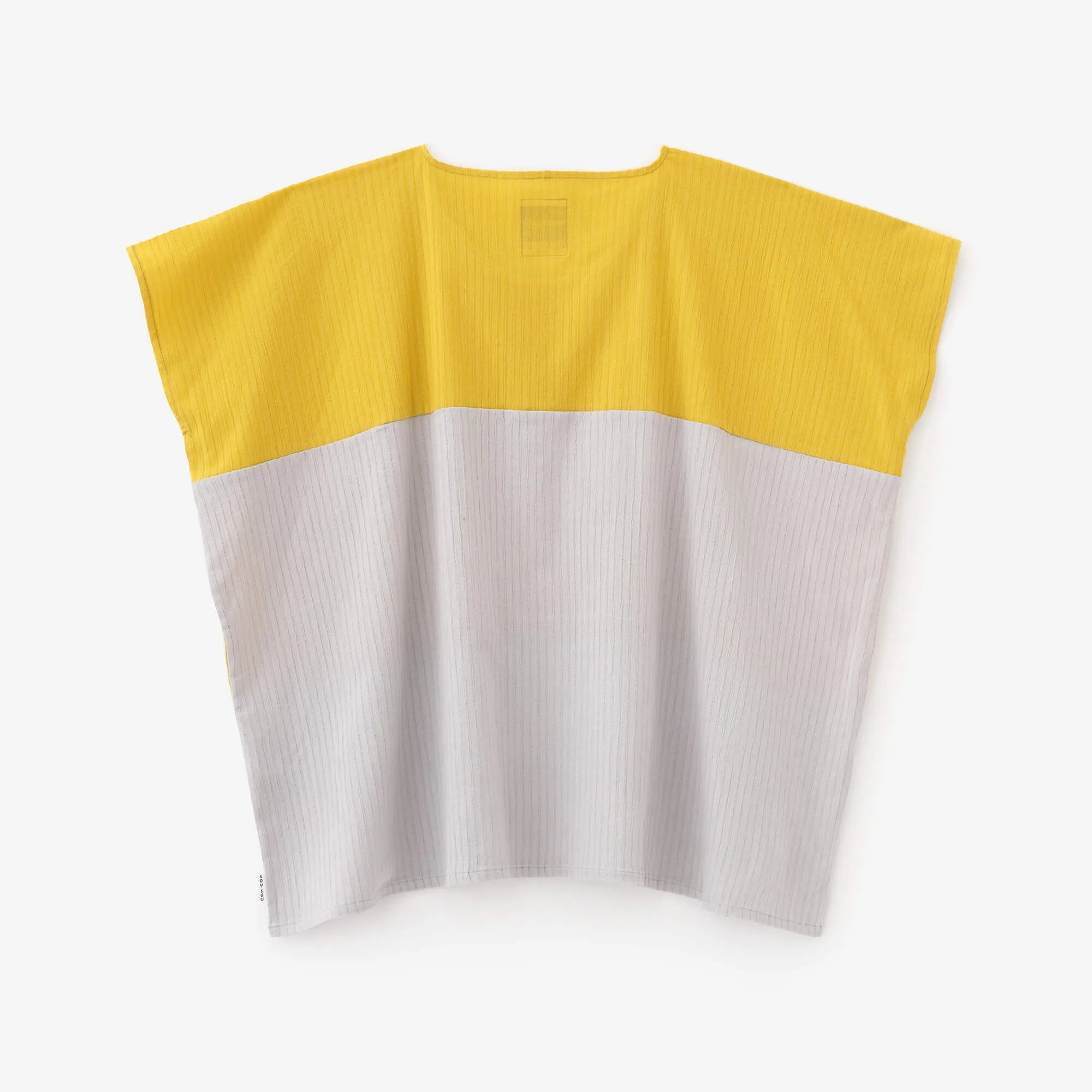 Chizimi Cotton 40/20 Akiha Square Top Bi-color / Canary Color×Pale Grey