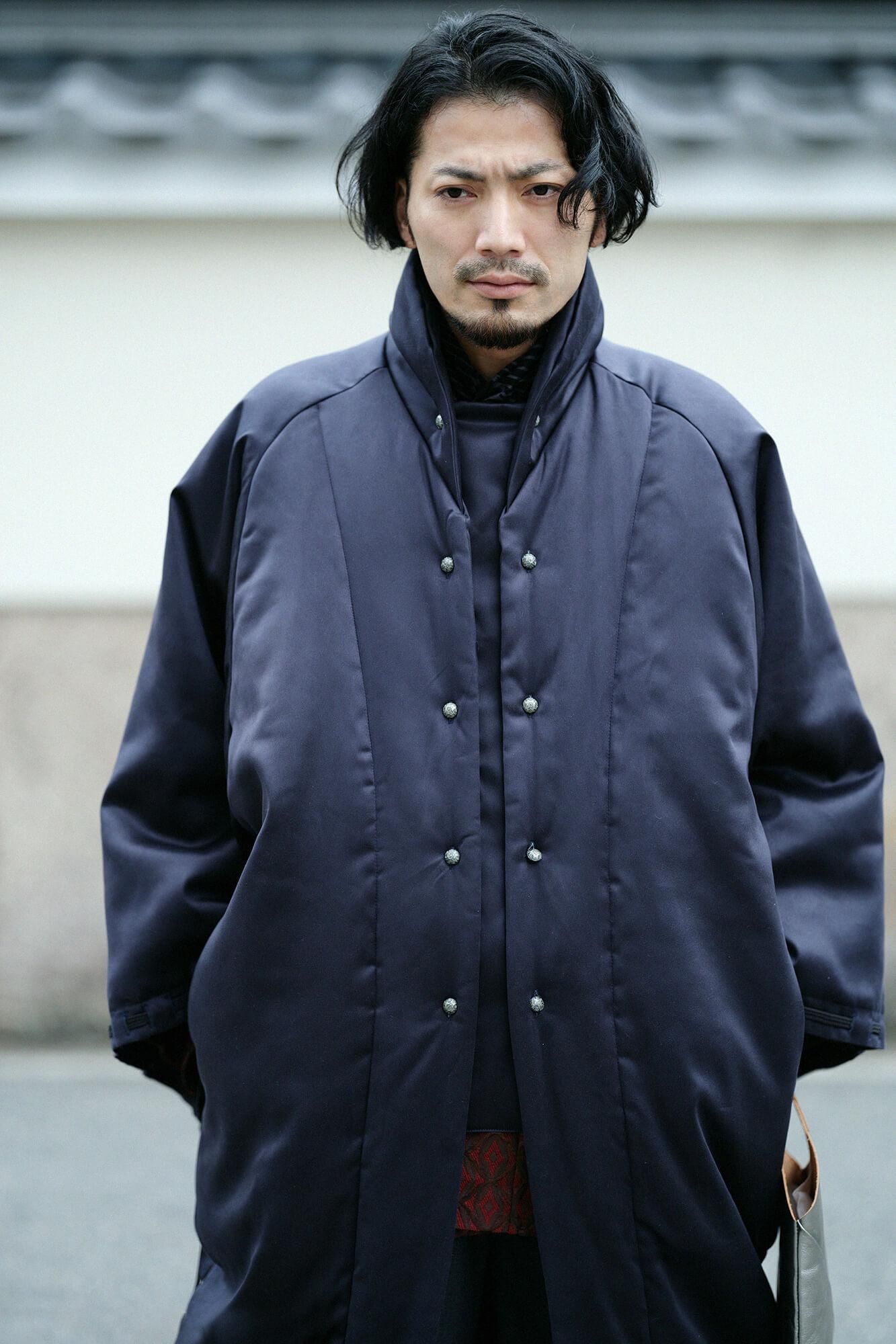 [Disponible uniquement sur le net] Faux nubuck Manches Nagajinbaori Imperial (Kyuuchusode) Batting (nakawataase) / Noir bleu marine (Kurokon)