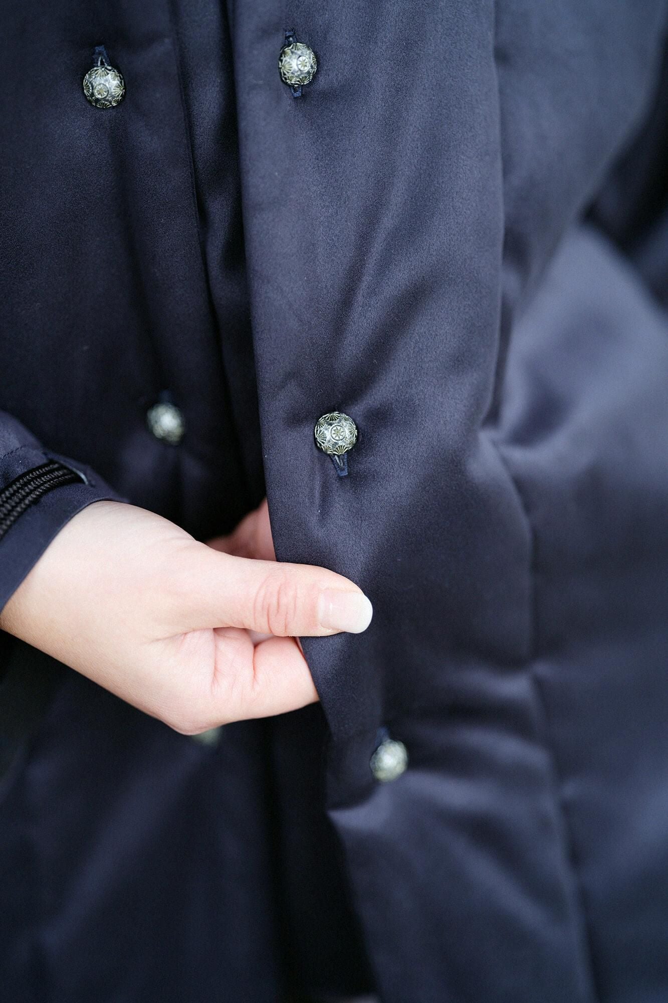 [Disponible uniquement sur le net] Faux nubuck Manches Nagajinbaori Imperial (Kyuuchusode) Batting (nakawataase) / Noir bleu marine (Kurokon)