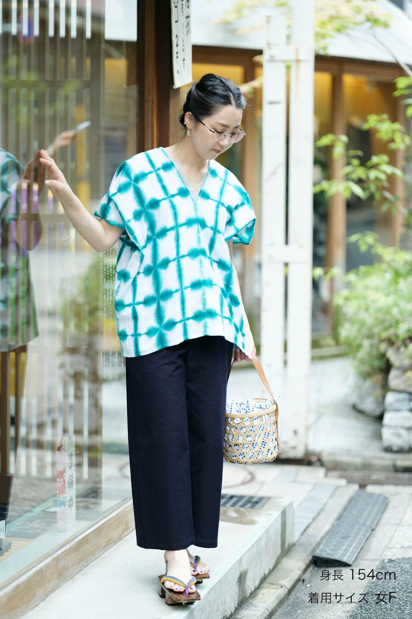 ISE棉花，Arimatsu Narumi Shibori，文字，窗扇，两块，两片，张郑，Sekka，绿色1