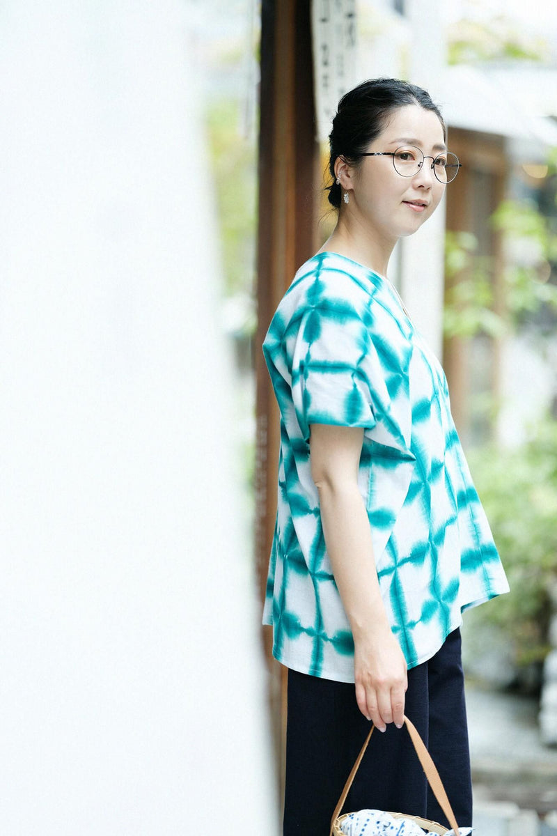 伊勢木綿 文 四角衣 二つ身