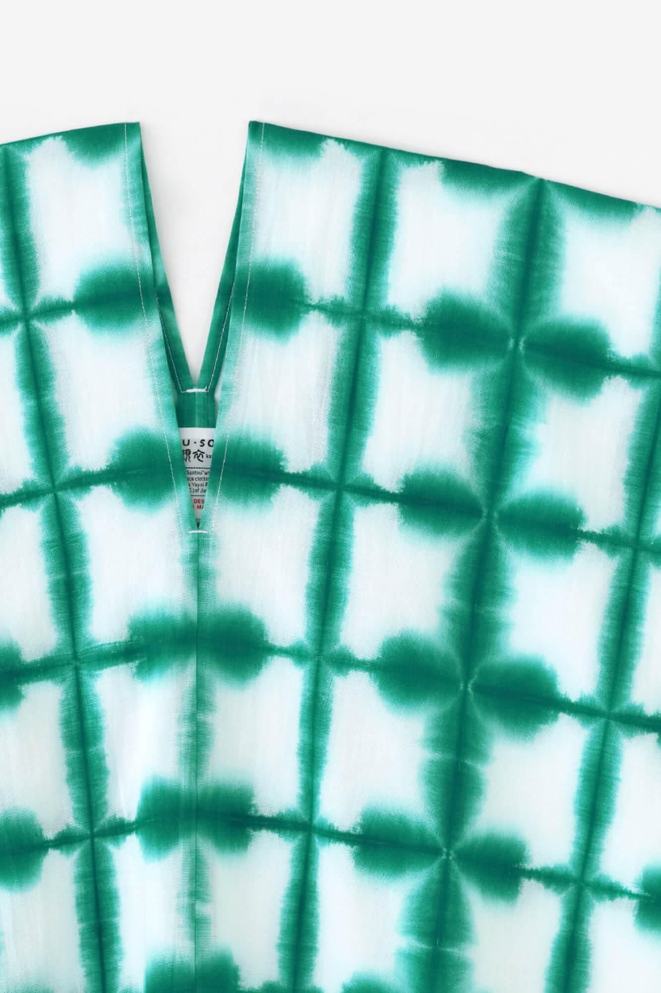 ISE棉花，Arimatsu Narumi Shibori，文字，窗扇，两块，两片，张郑，Sekka，绿色1