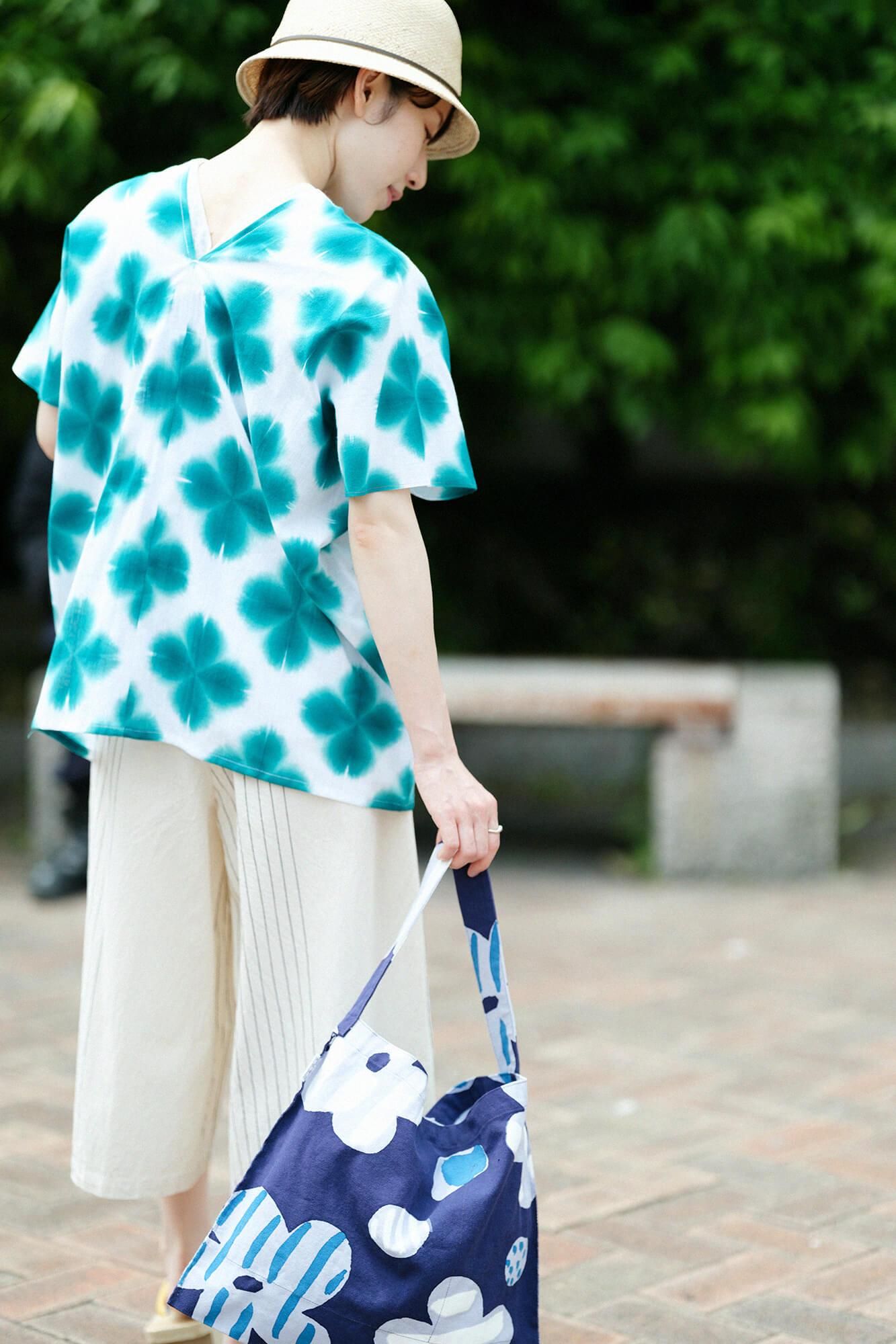 ISE棉花，Arimatsu Narumi Shibori，文字，窗扇，两体，两体，Zhang Zheng，Sekka，绿色3