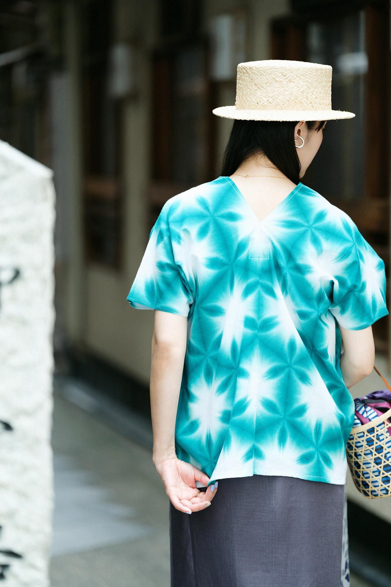 ISE棉花，Arimatsu Narumi Shibori，文字，窗扇，两体，两体，张郑，塞卡，绿色4