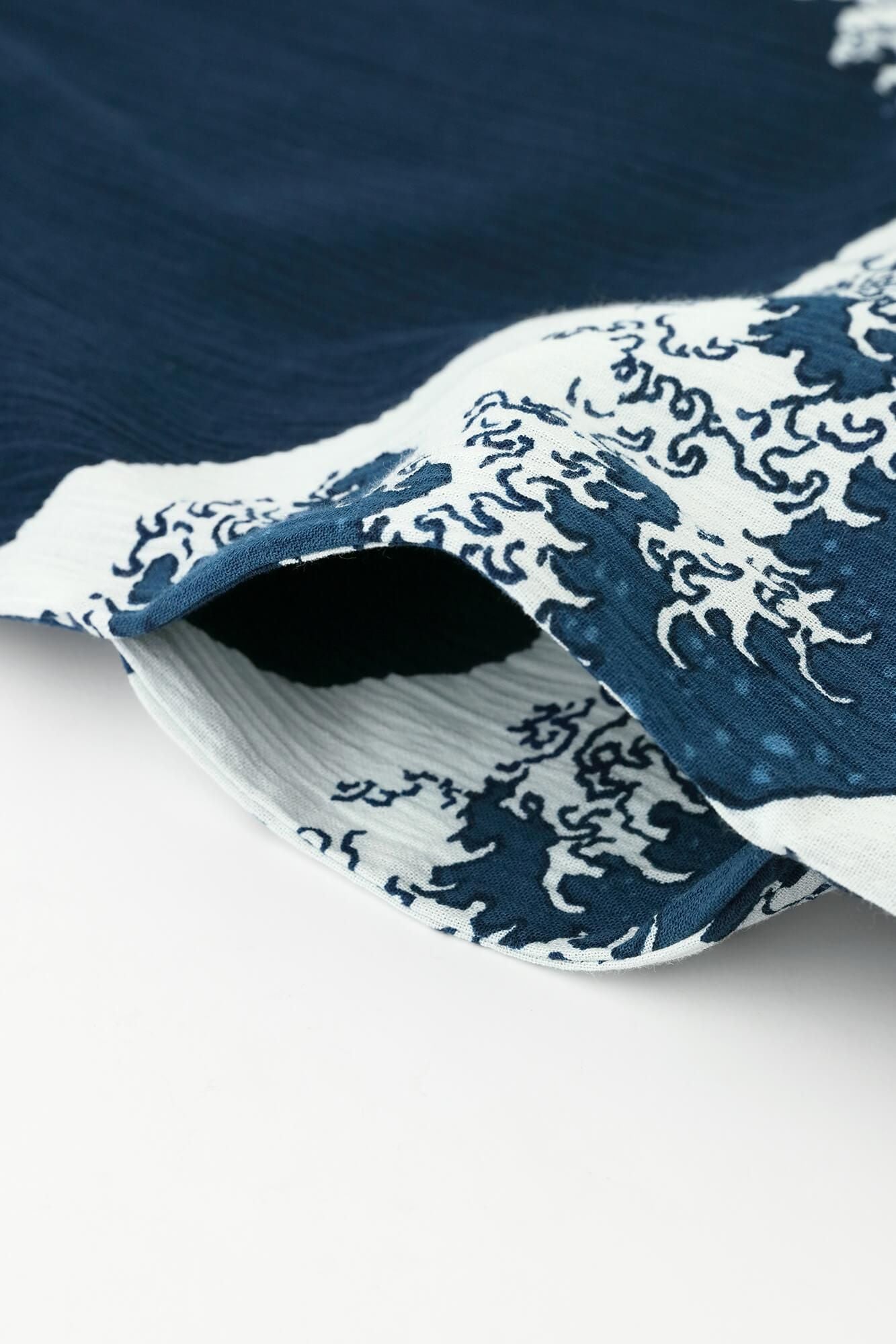 Takashima Shuku 20/20 Indigo Printing (Ainasen) Vêtements rectangulaires (Chohokei) / Hokusai Kanagakawa Okinamiura (Hokusai Kanagakawa Okinamiura) Copy (Press)
