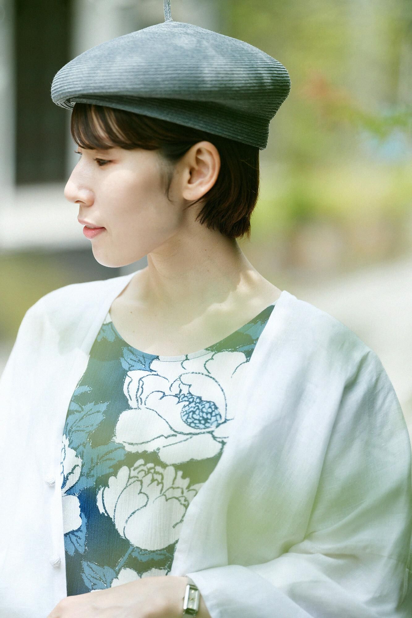 Chizimi Cotton 20/20 Ainasen Rectangular Dress / Peony Blossom