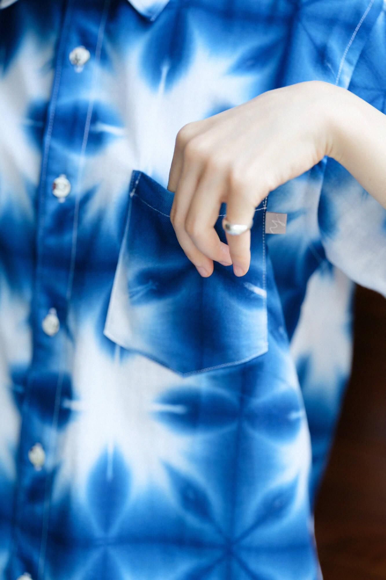 【online한정】이세모멘 Arimatsu Narumi시보리 반팔셔츠/ Zhang Zheng Yukihana 2