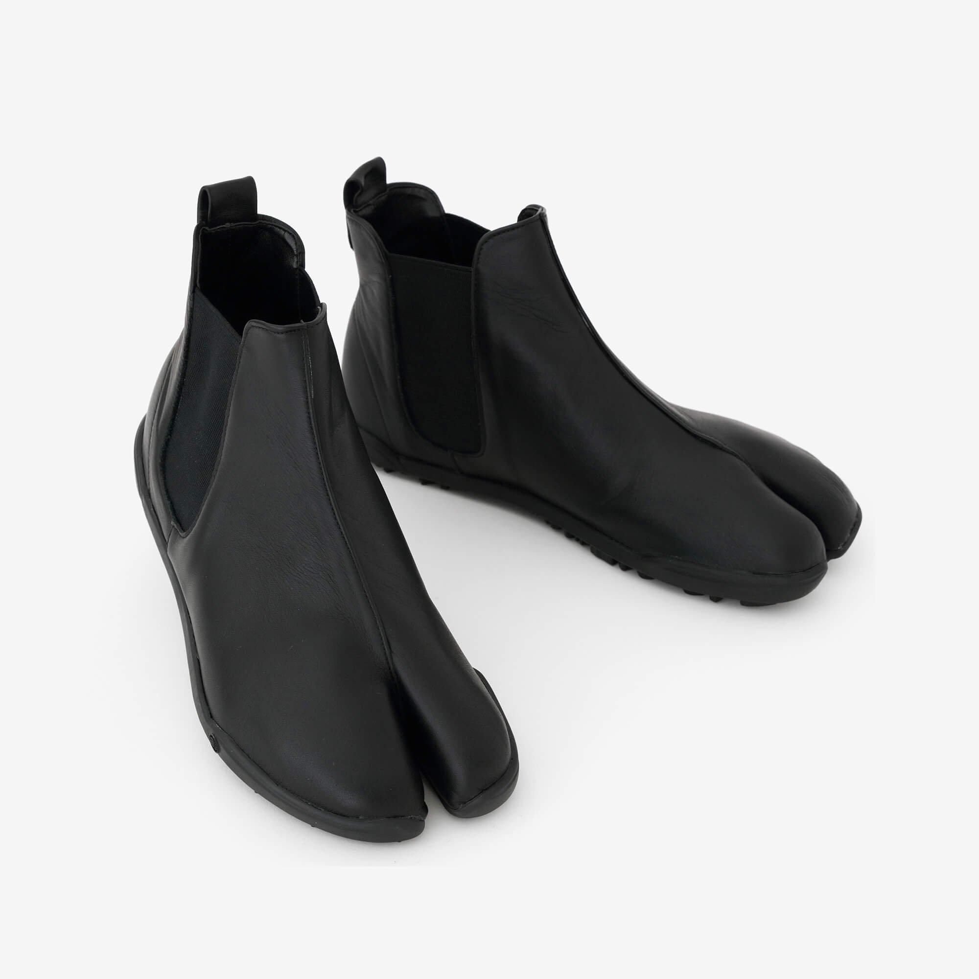 サイドゴア 革足袋 いろは底／濡羽色（ぬればいろ）