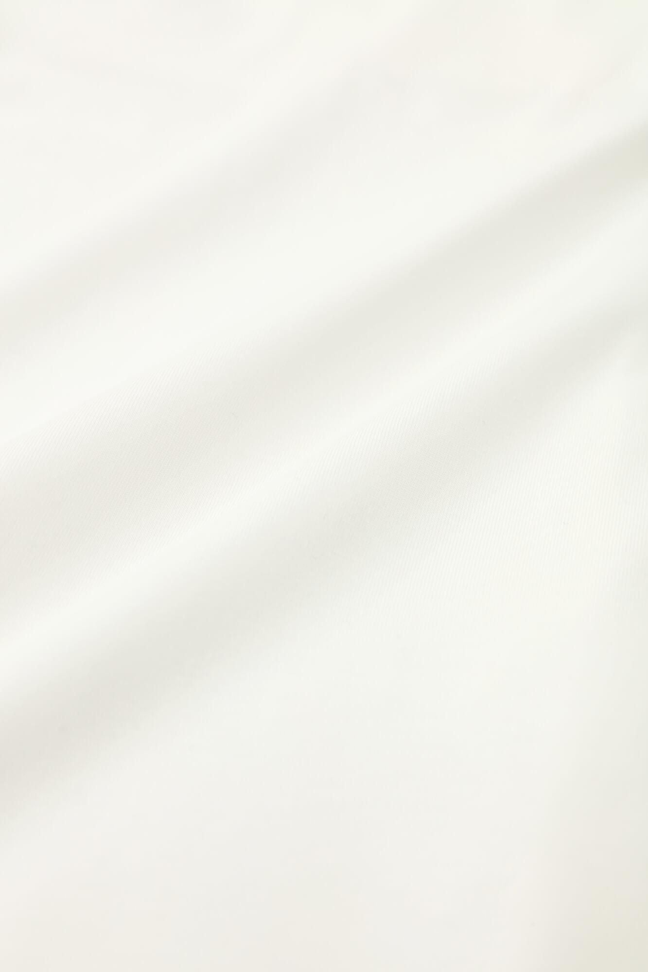 110 Count 2-ply Long Staple Cotton Double V-neck Shirt Three-quarter Sleeve / White