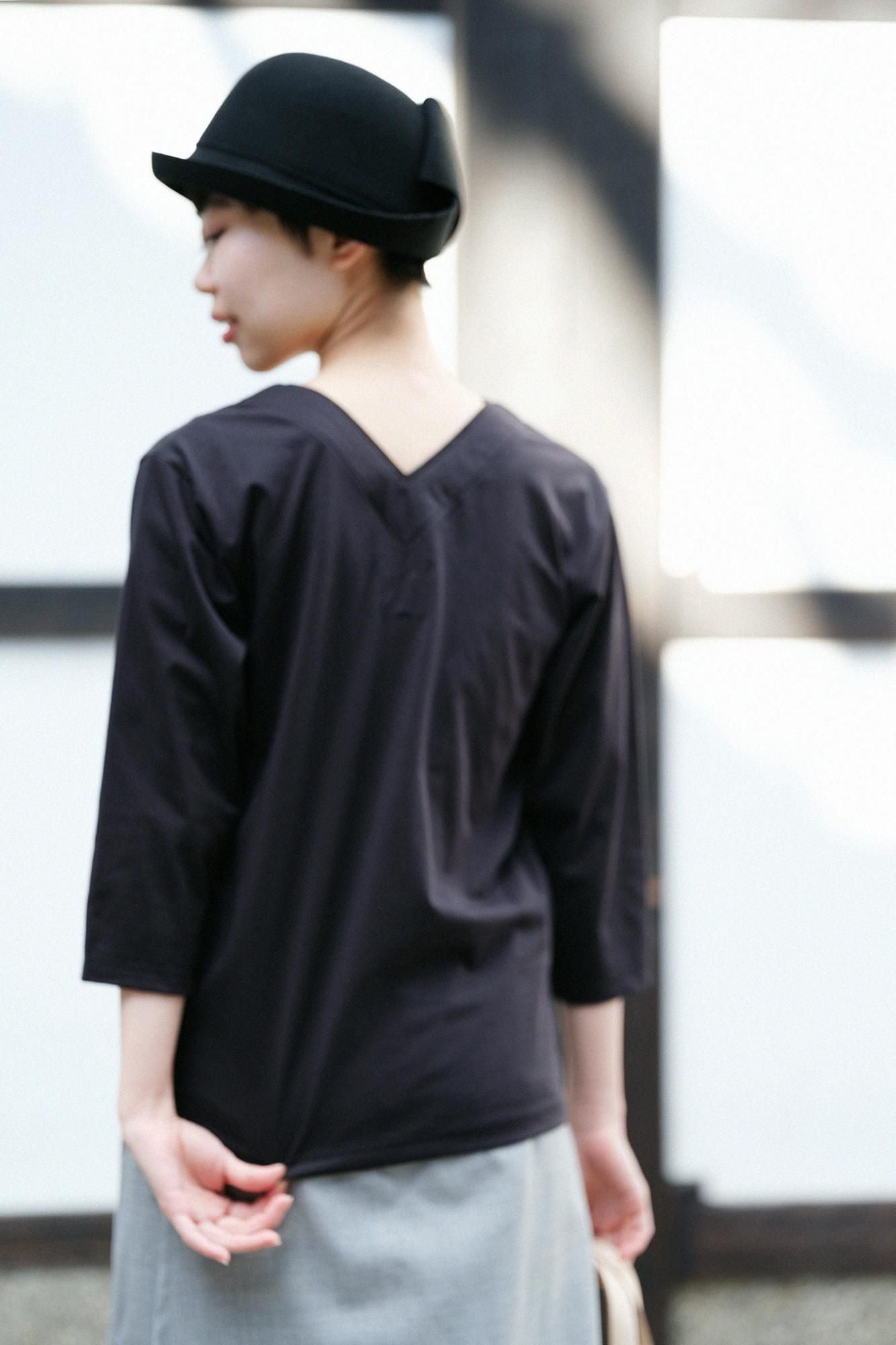 110 paires: Coton extra long (bouton) demi-col (nukihaneri) Jiban 3/4 longueur / couleur plume humide (nukihari)