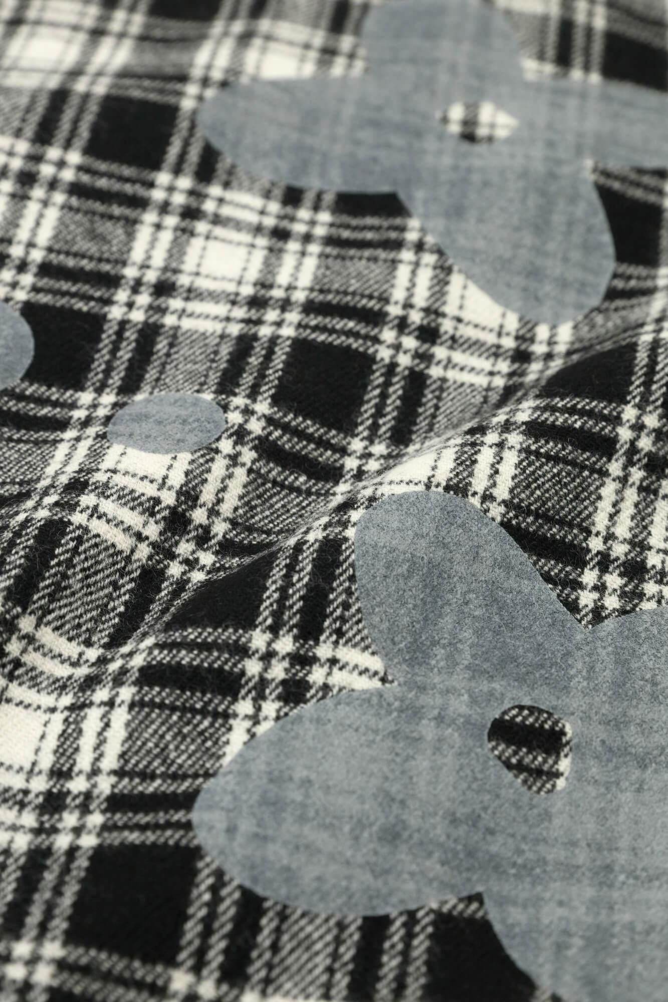 Tissage en treillis peigné, robe carrée, ligne d'épaule/Yamahanakaze et espace blanc