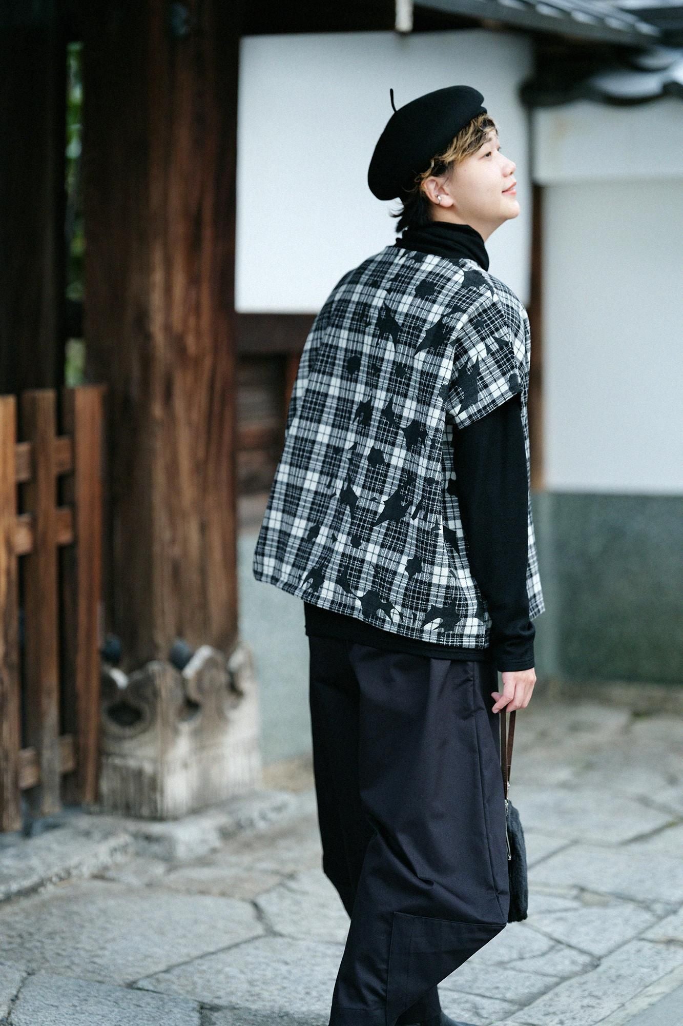 [En ligne seulement] Treillis peigné (Somou Koushiori) Robe carrée (Shikakui) Ligne d'épaule (Katasen) / Marge facile à vivre (Yohaku)