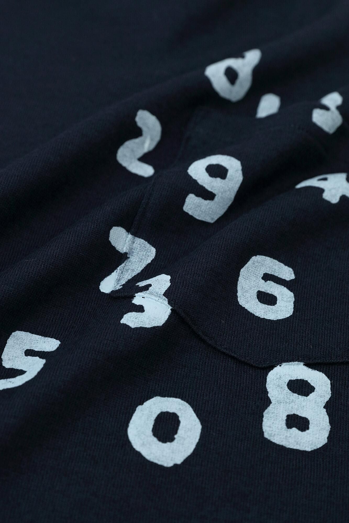 Washable Plain Stitch Wool Long Sleeve Pocket T-shirt／Dark Navy