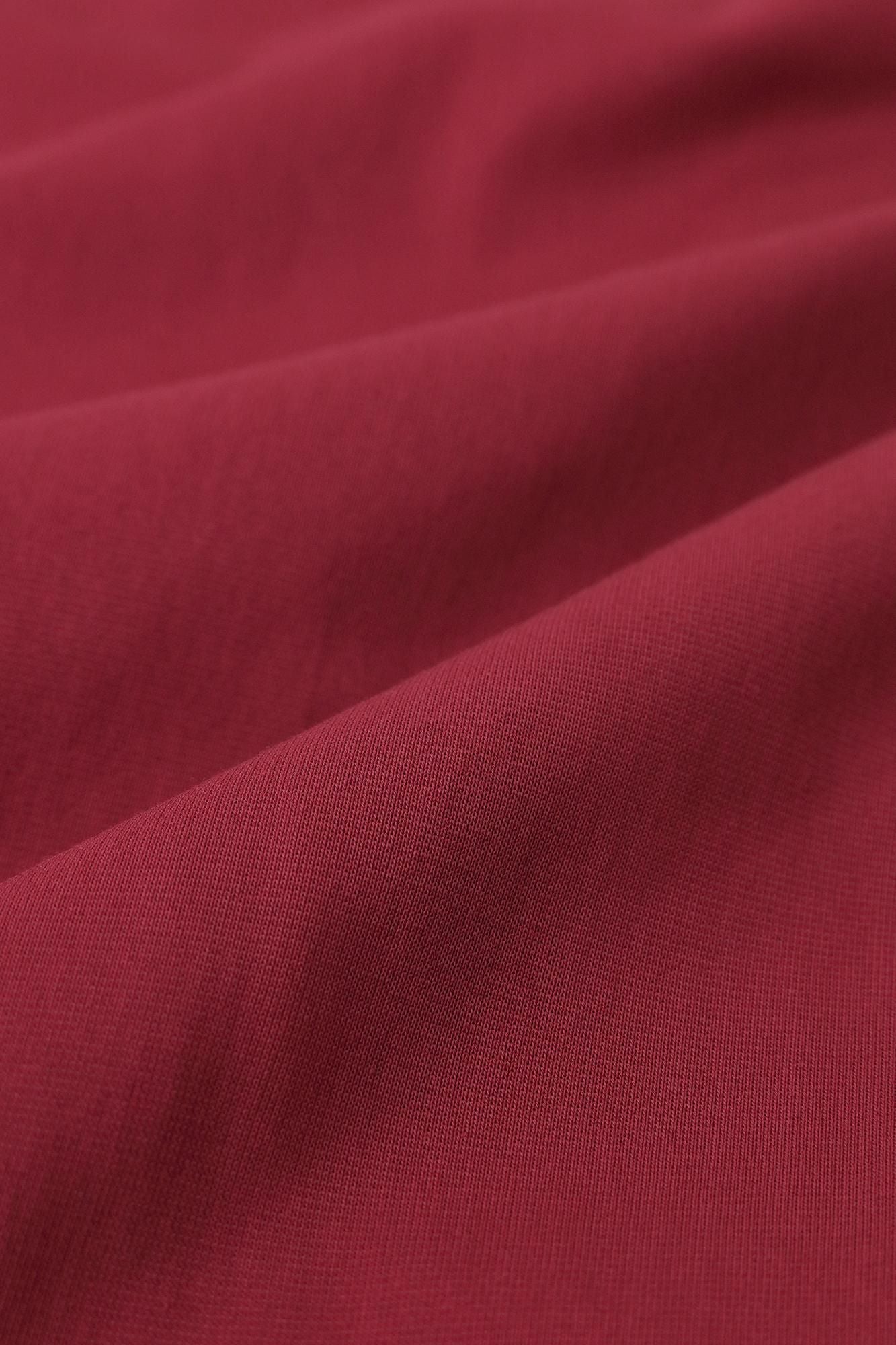 Cardigan tunique léger col V en triacétate de coton/couleur rouge rouille