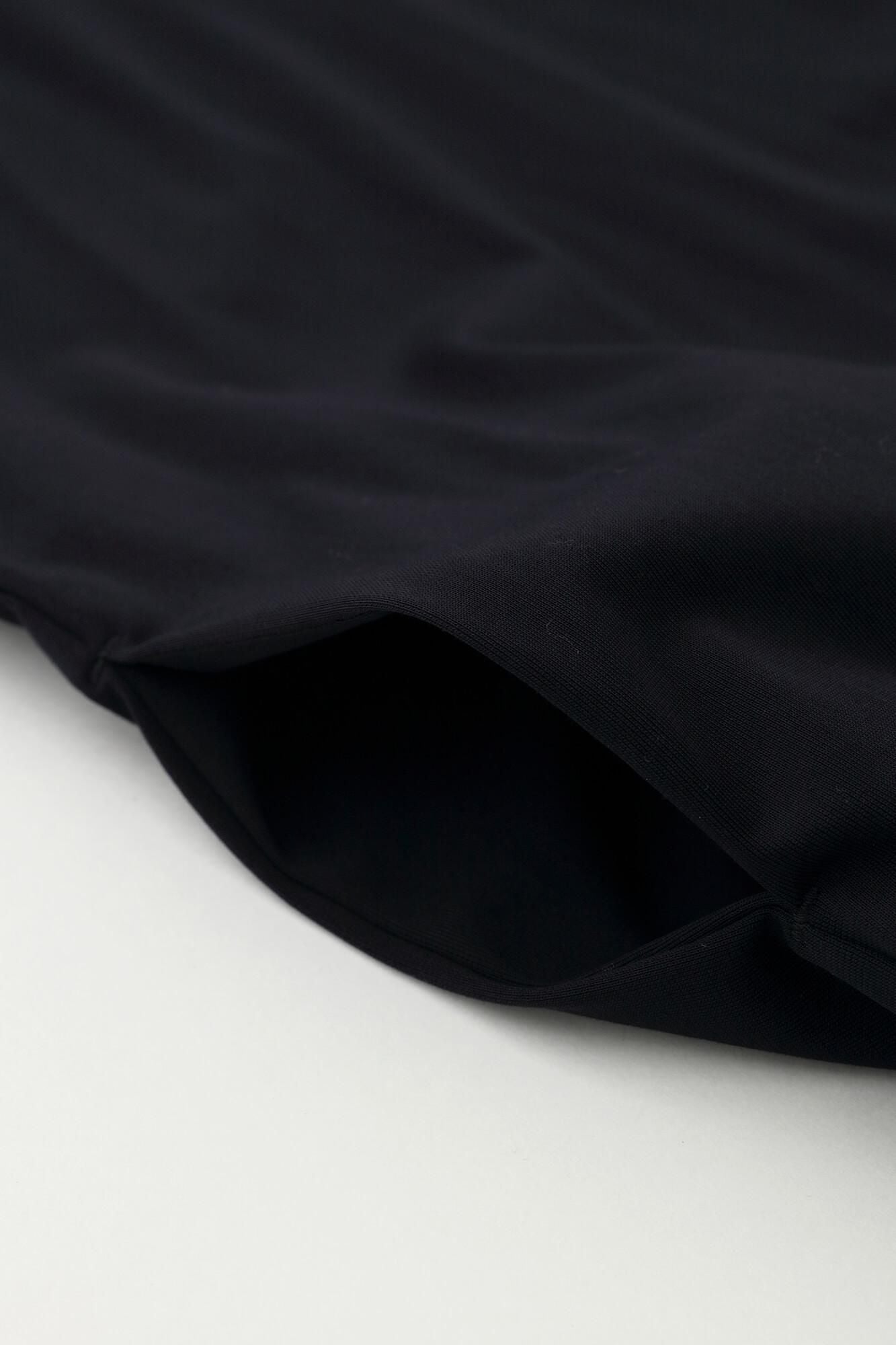 Leichte Tunika-Strickjacke aus Baumwolltriacetat mit V-Ausschnitt/Schwarz/Marineblau