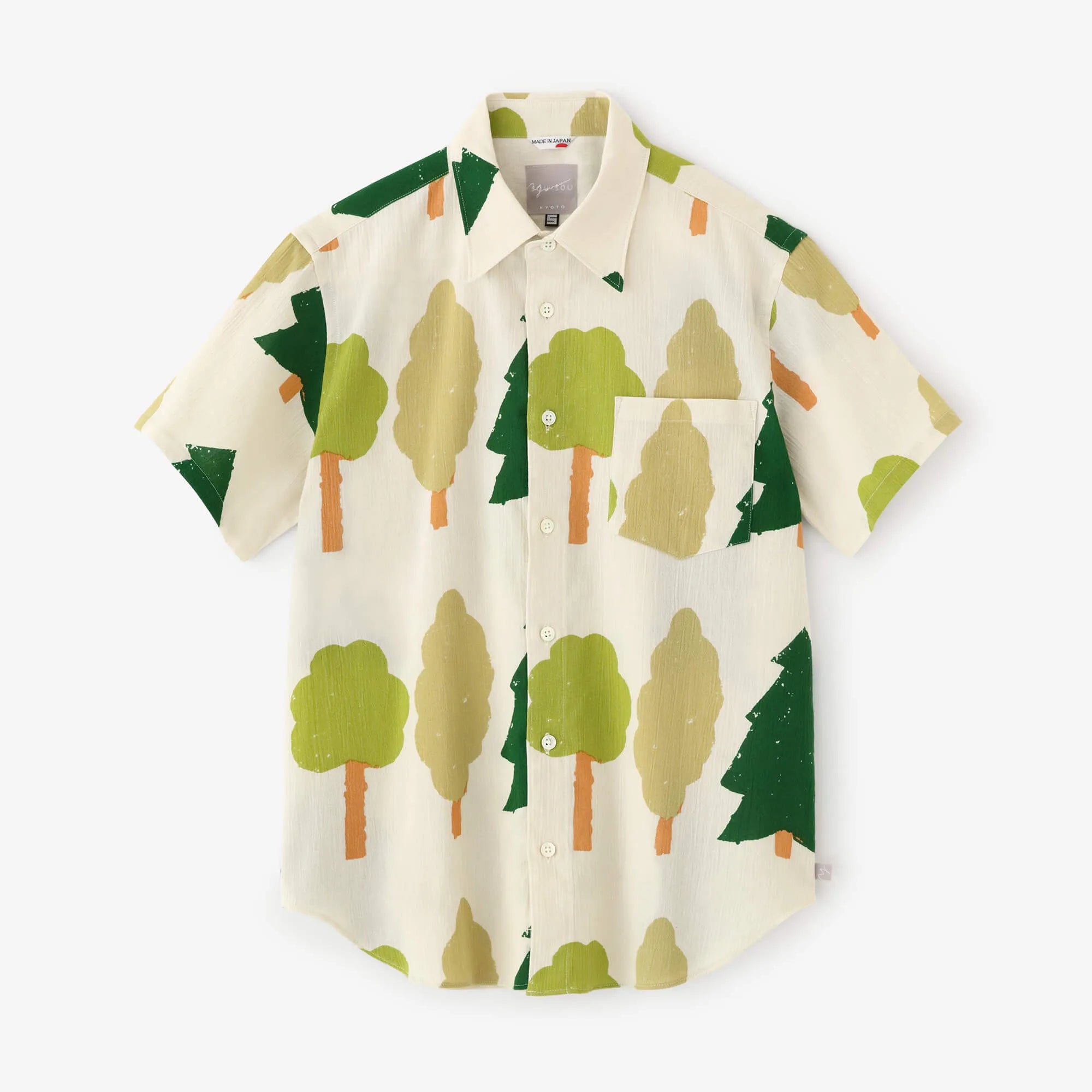 高島縮 20/20 半袖シャツ／森のおはなし