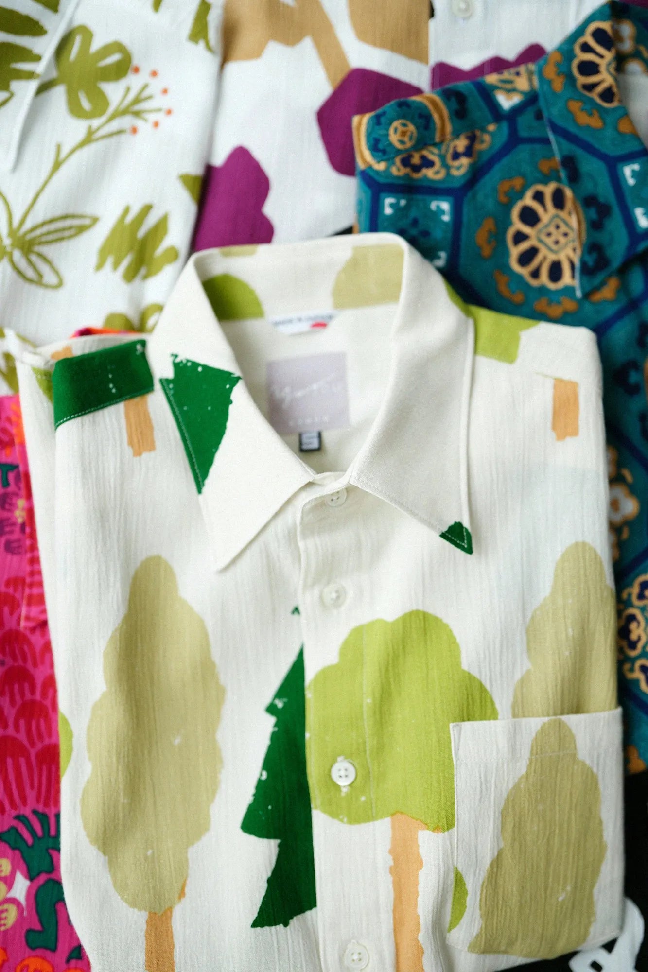 高島縮 20/20 半袖シャツ／森のおはなし