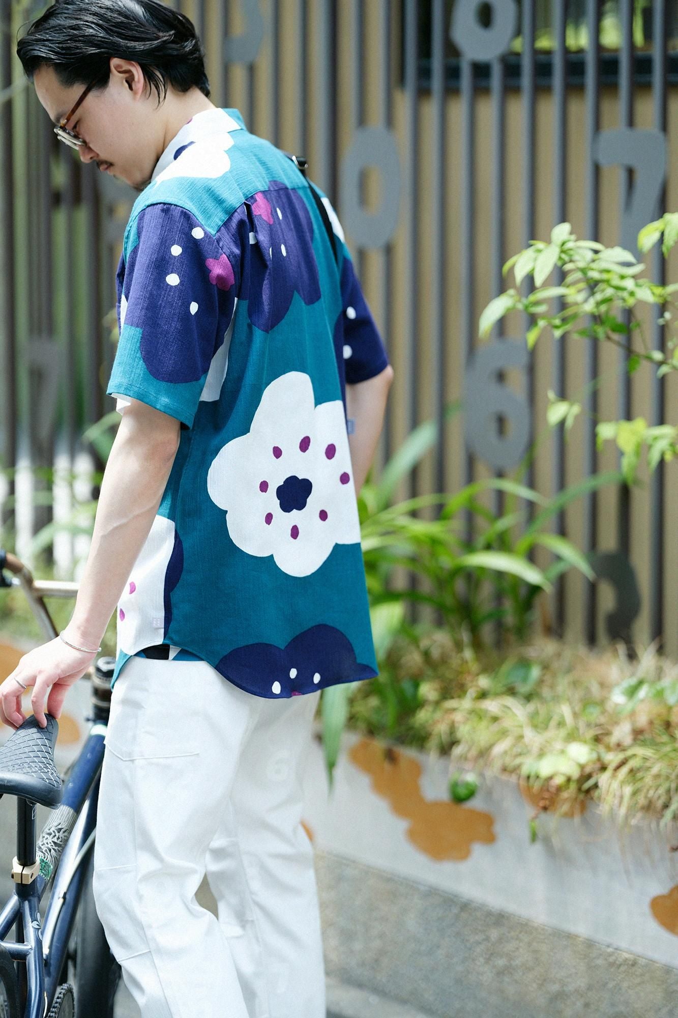 【net限定】高島縮 20/20 半袖シャツ／ほほえみ 海緑色（かいりょくしょく）