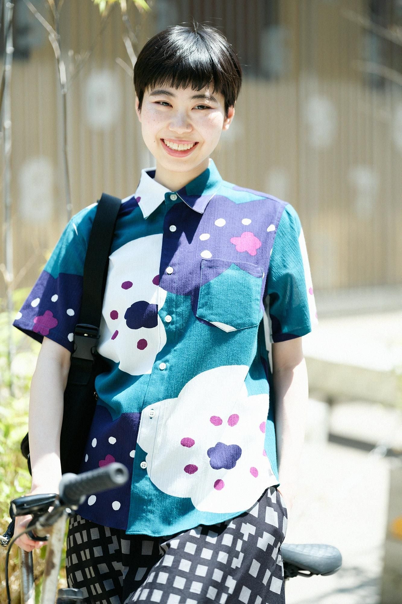 【net限定】高島縮 20/20 半袖シャツ／ほほえみ 海緑色（かいりょくしょく）