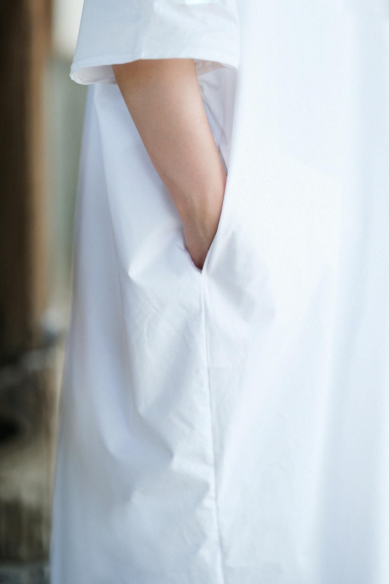 Dolman-Ärmel-Largo-Kleid in Maxilänge/Tsukumo