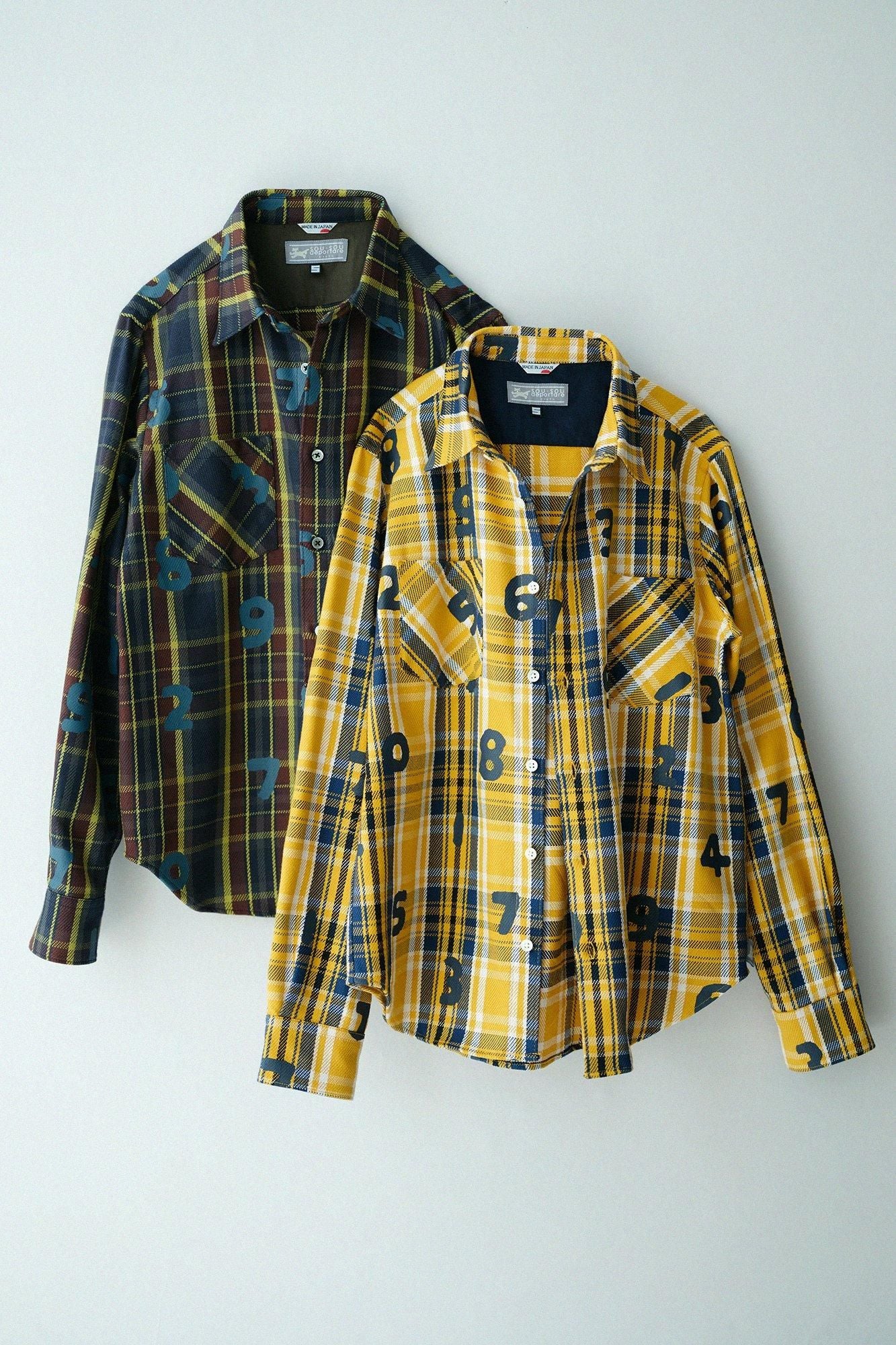 Heavy Twill Check Long-sleeved Shirt / SO-SU-U Golden Yellow