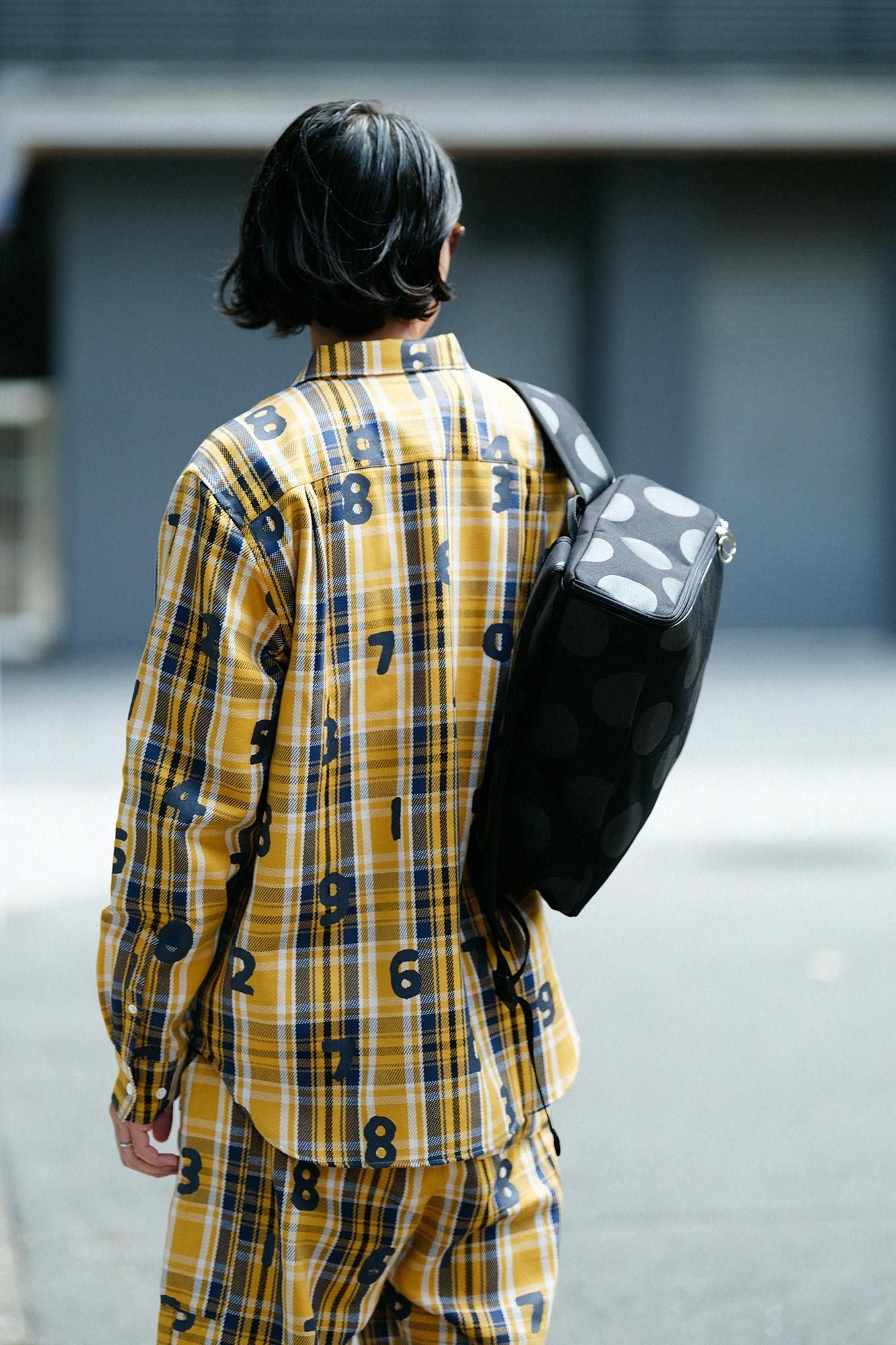 Heavy Twill Check Long-sleeved Shirt / SO-SU-U Golden Yellow