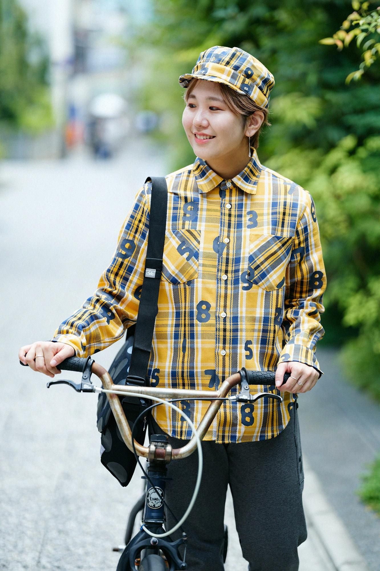 Heavy Twill Check Long-sleeved Shirt / SO-SU-U Golden Yellow