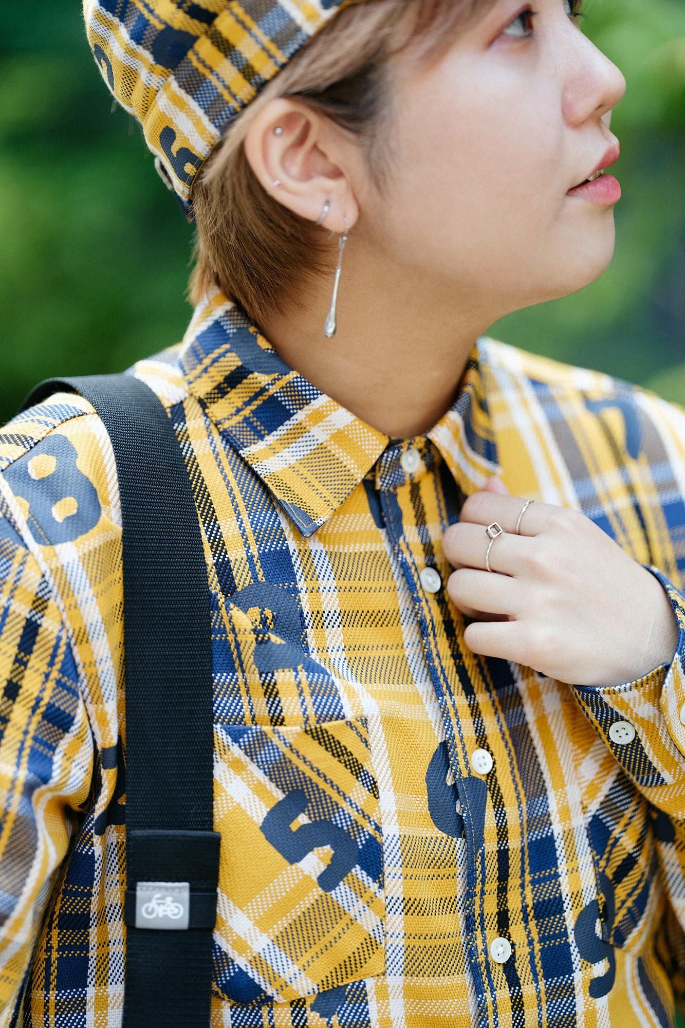 Heavy Twill Check Long-sleeved Shirt / SO-SU-U Golden Yellow