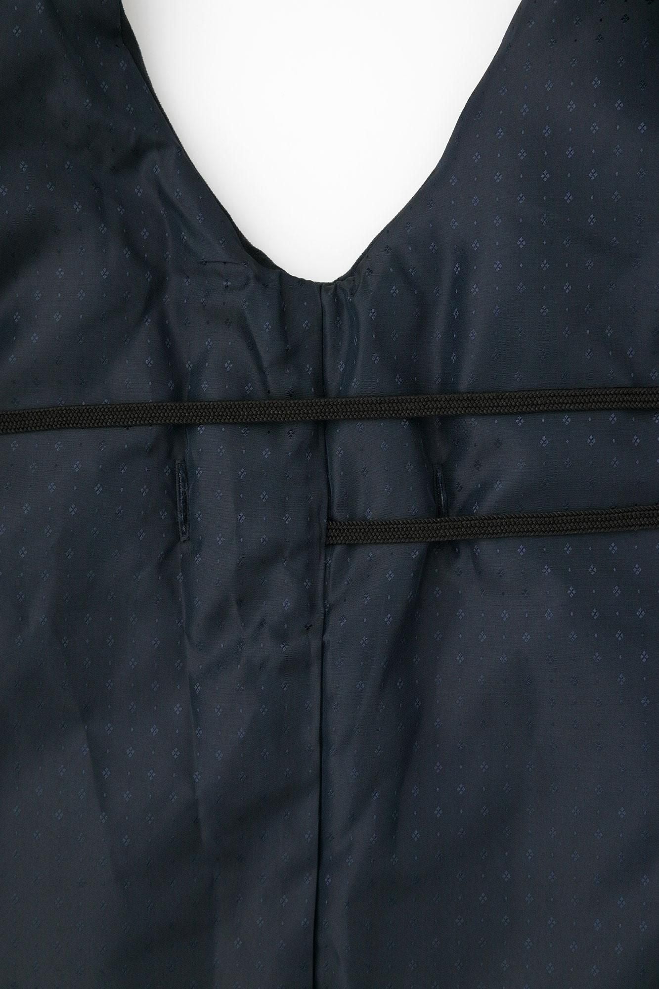 Faux Nubuck Long Jinbaori (Padded / Black Blue